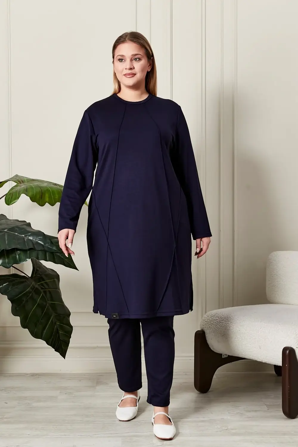 Kadın Büyük Beden Nervürlü Takım