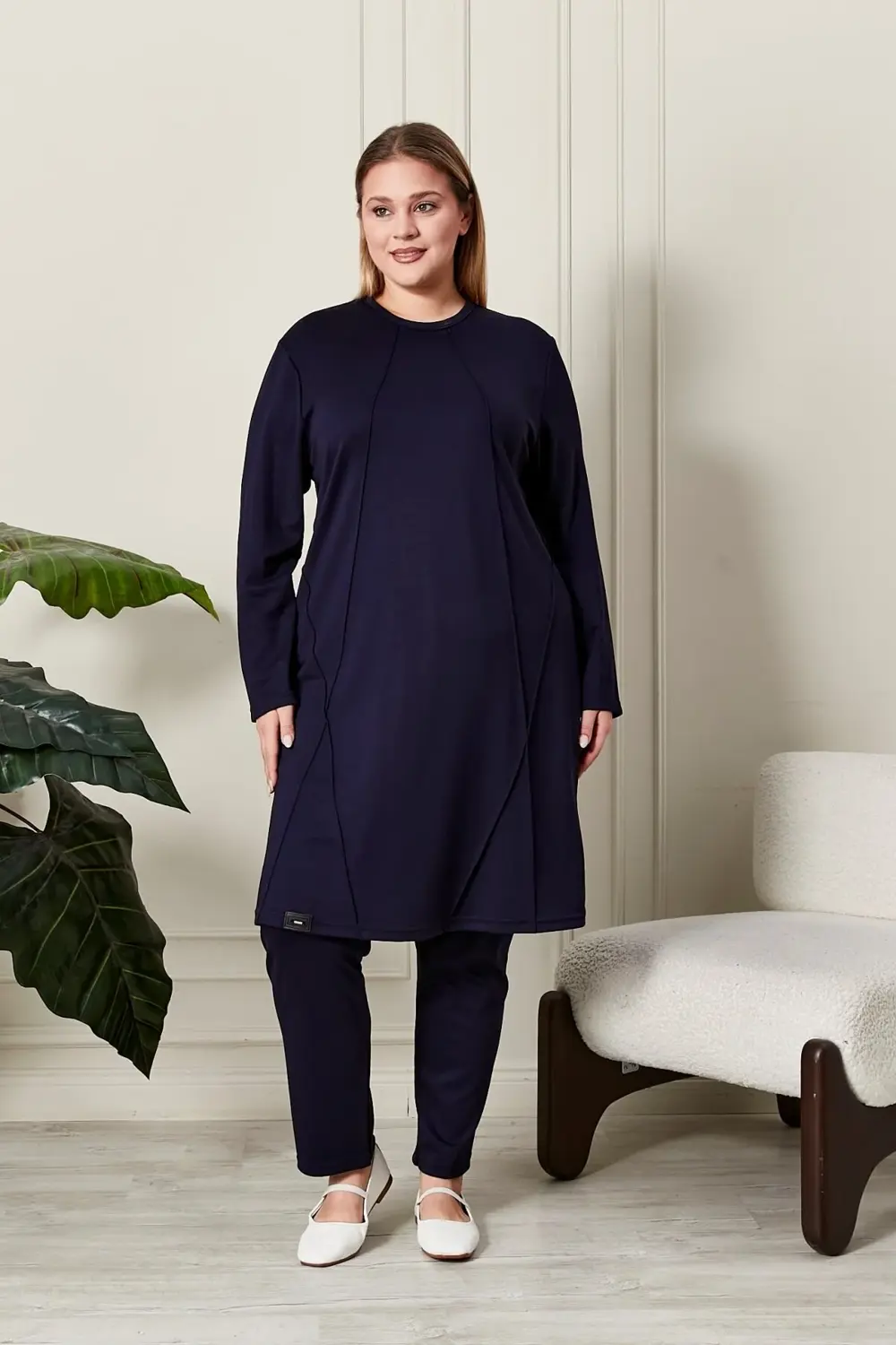 Kadın Büyük Beden Nervürlü Takım