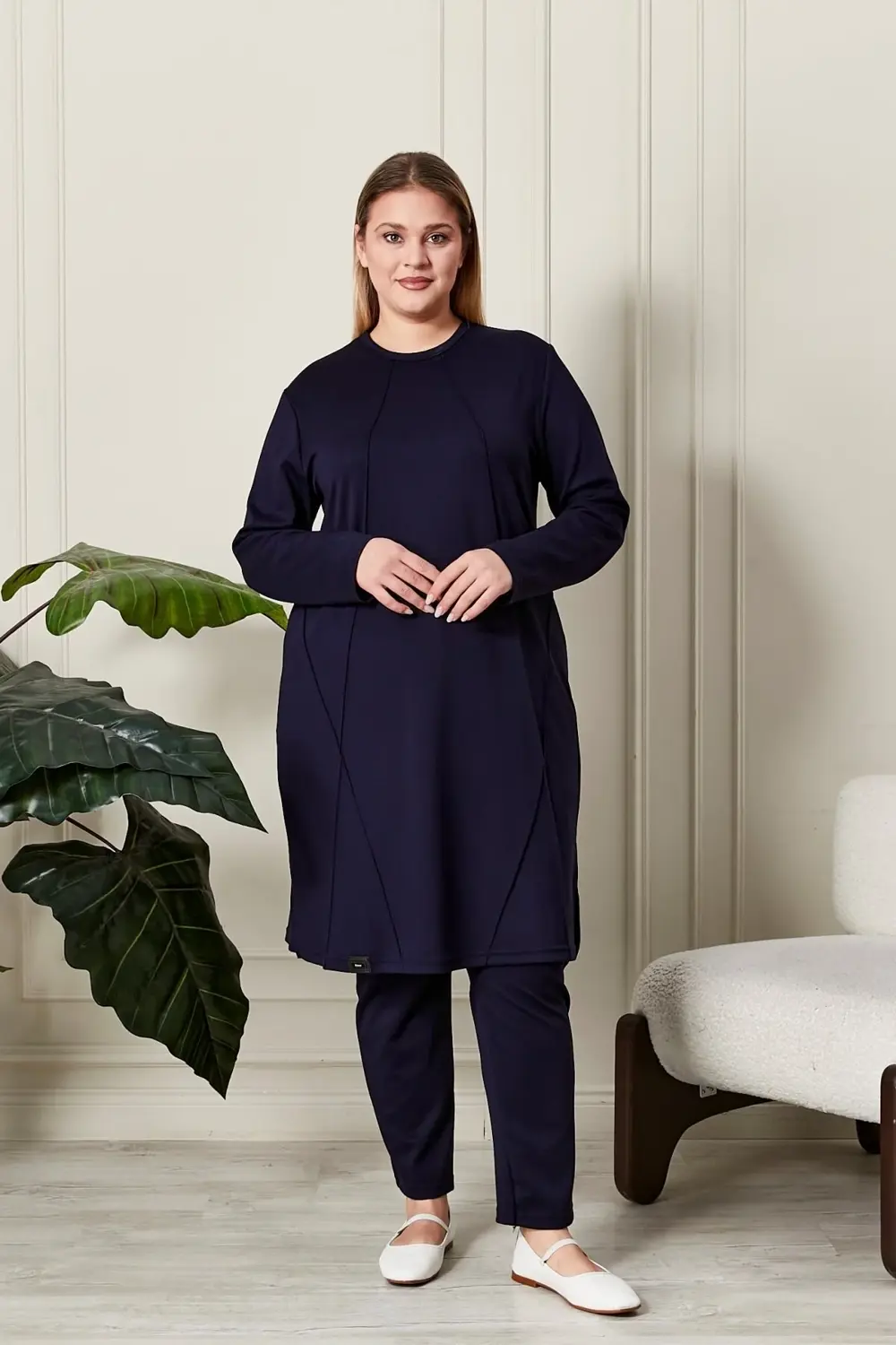 Kadın Büyük Beden Nervürlü Takım