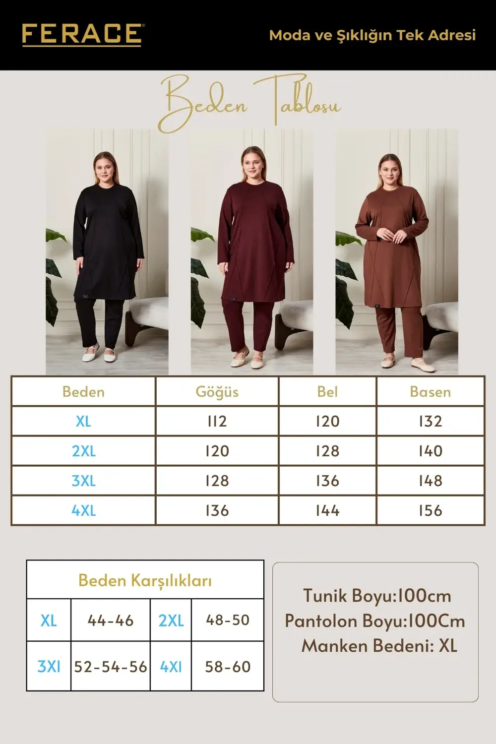 Kadın Büyük Beden Nervürlü Takım