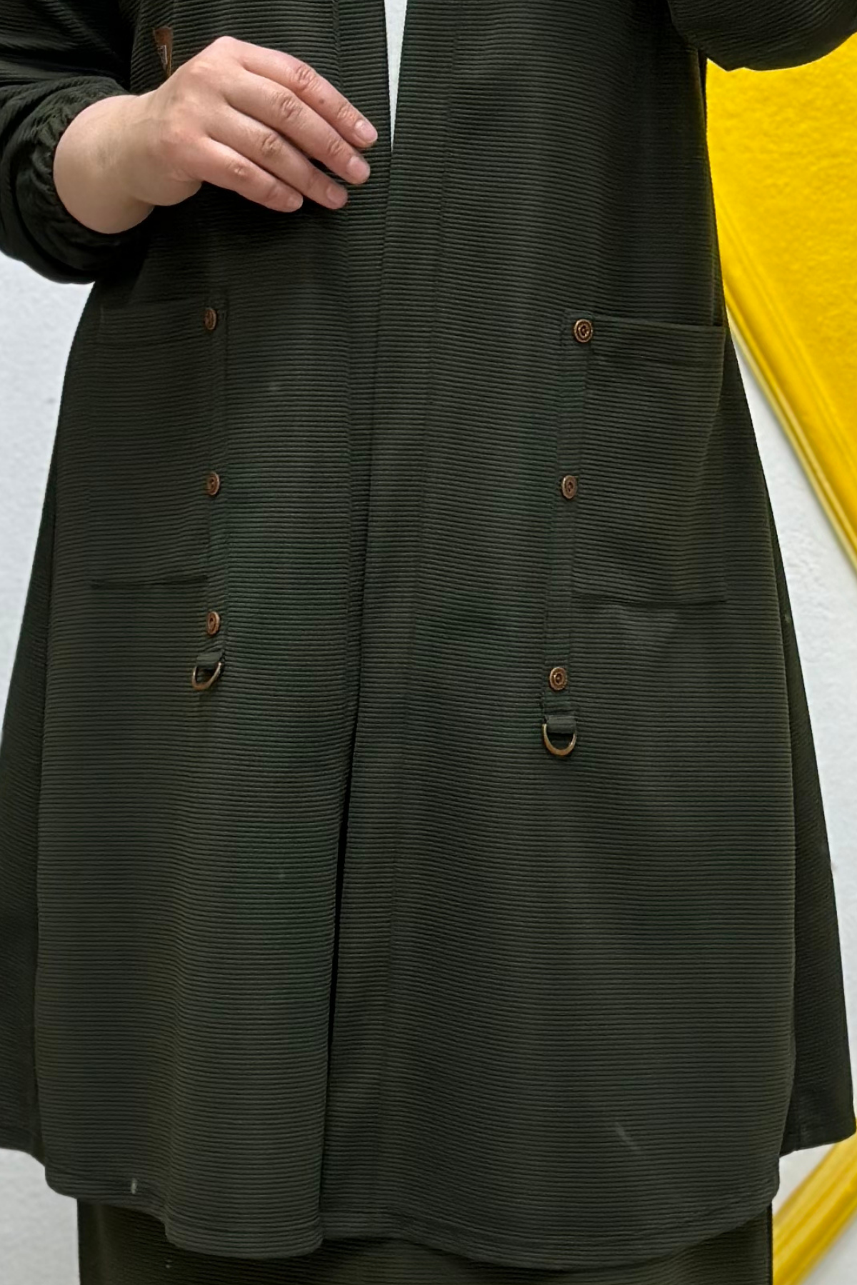 Elmas Tesettür Kadın Büyük Beden Ottoman Cepli Çelik Hırka