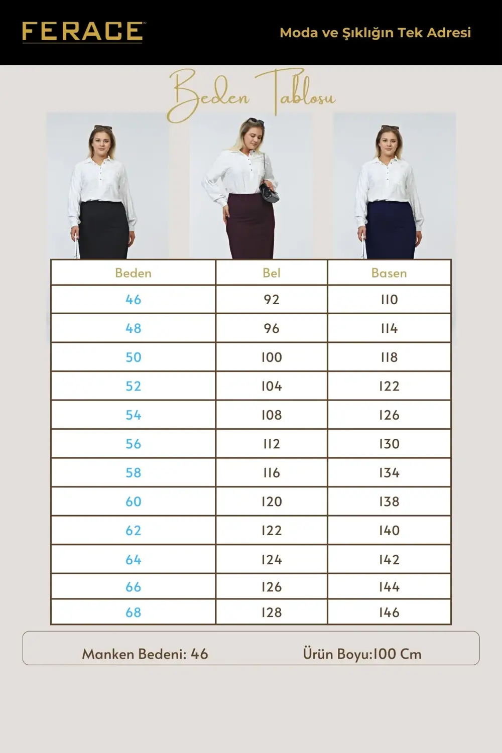 Kadin Buyuk Beden Ottoman Çelik Astarlı Mevsimlik Kalem Etek Örme