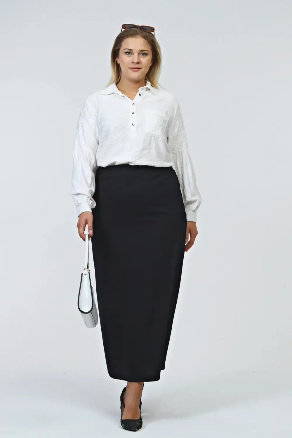 Kadin Buyuk Beden Ottoman Çelik Astarlı Mevsimlik Kalem Etek Örme