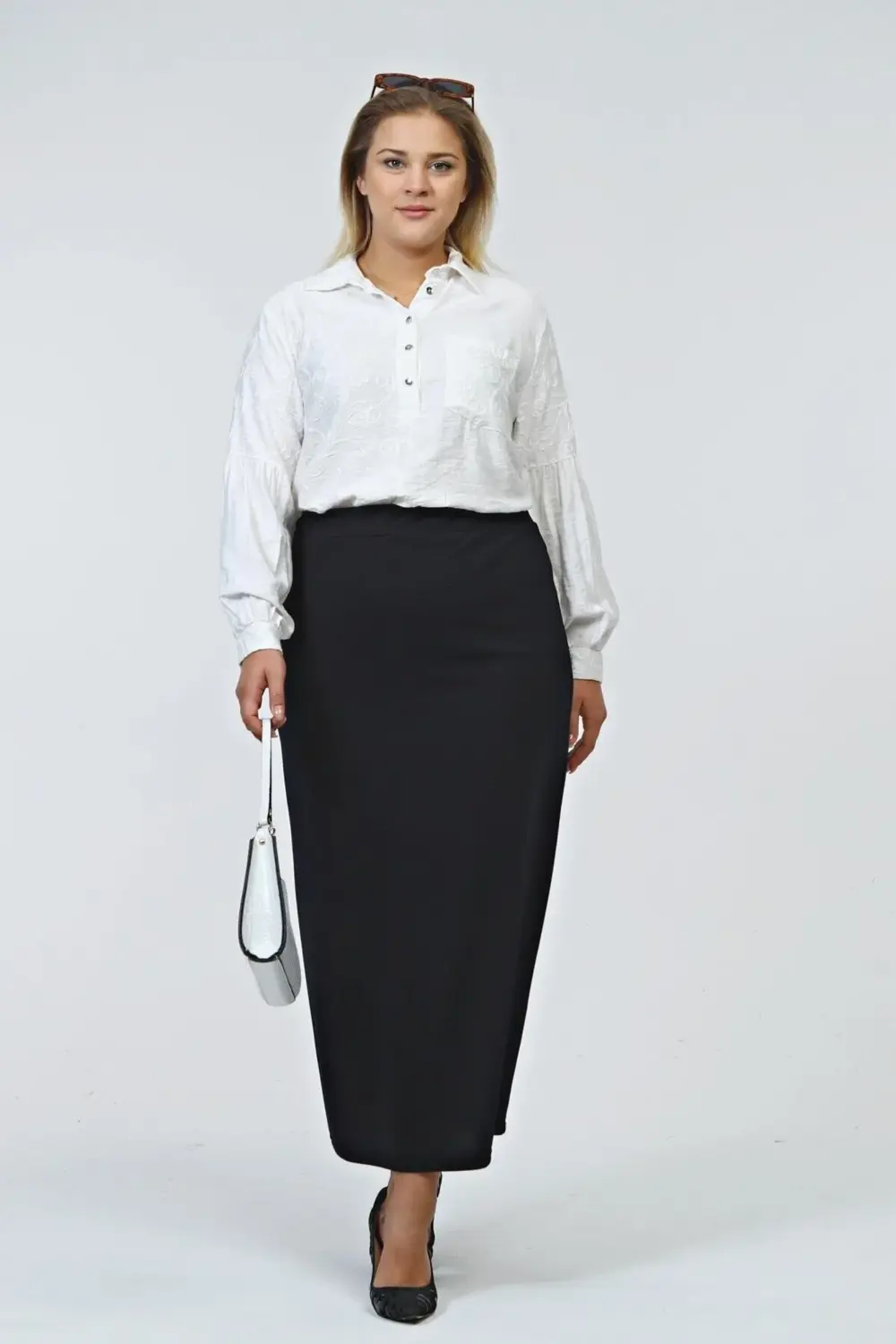 Kadin Buyuk Beden Ottoman Çelik Astarlı Mevsimlik Kalem Etek Örme