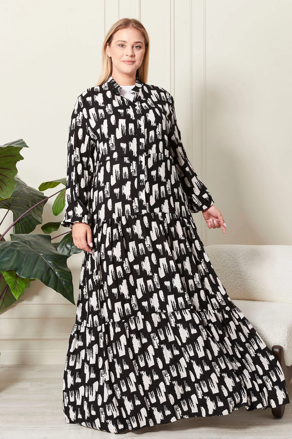 Kadin Buyuk Beden Oversize Rahat Kalıp Yazlik Elbise Alaçatı Mode
