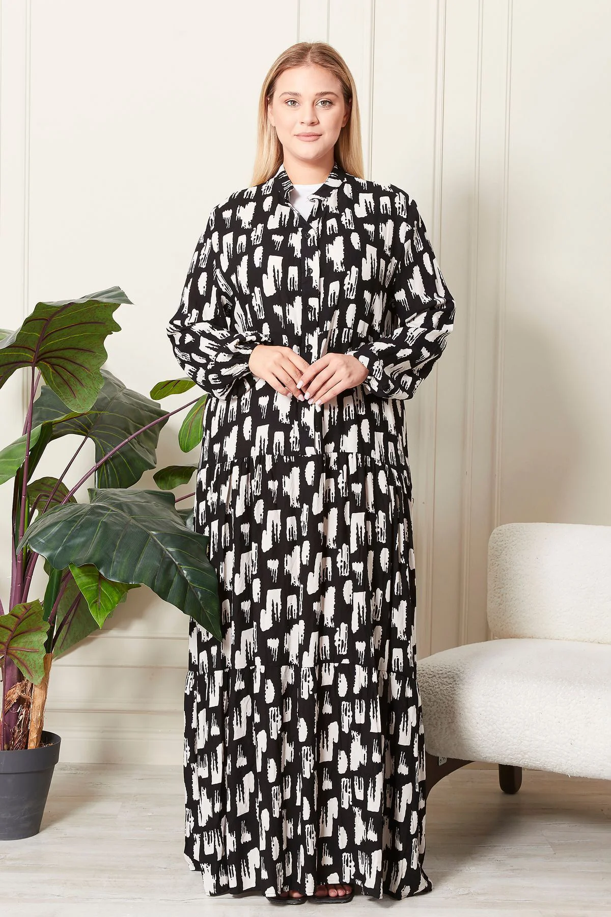 Kadin Buyuk Beden Oversize Rahat Kalıp Yazlik Elbise Alaçatı Mode