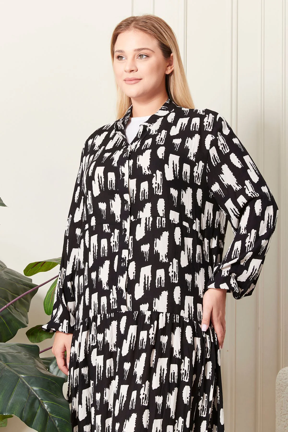 Kadin Buyuk Beden Oversize Rahat Kalıp Yazlik Elbise Alaçatı Mode