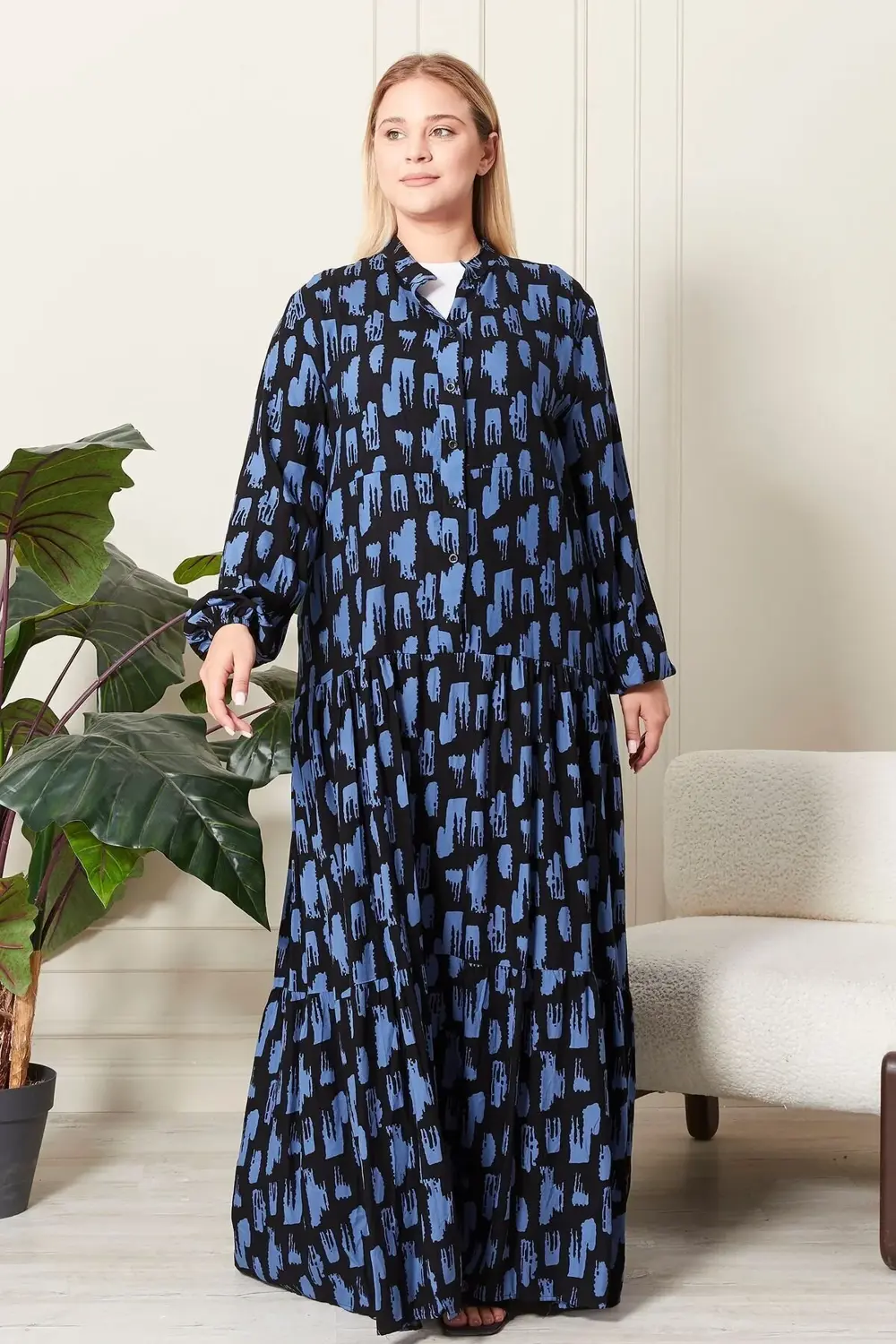 Kadin Buyuk Beden Oversize Rahat Kalıp Yazlik Elbise Alaçatı Mode