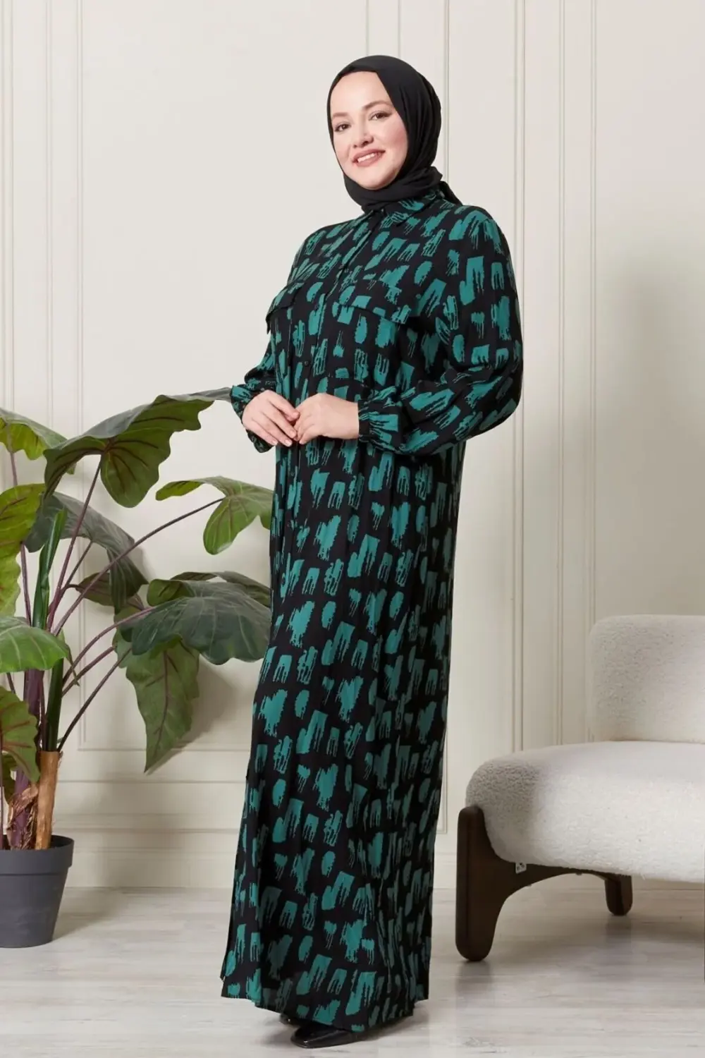 Kadin Buyuk Beden Oversize Rahat Kalıp Yazlik Elbise Alaçatı Mode