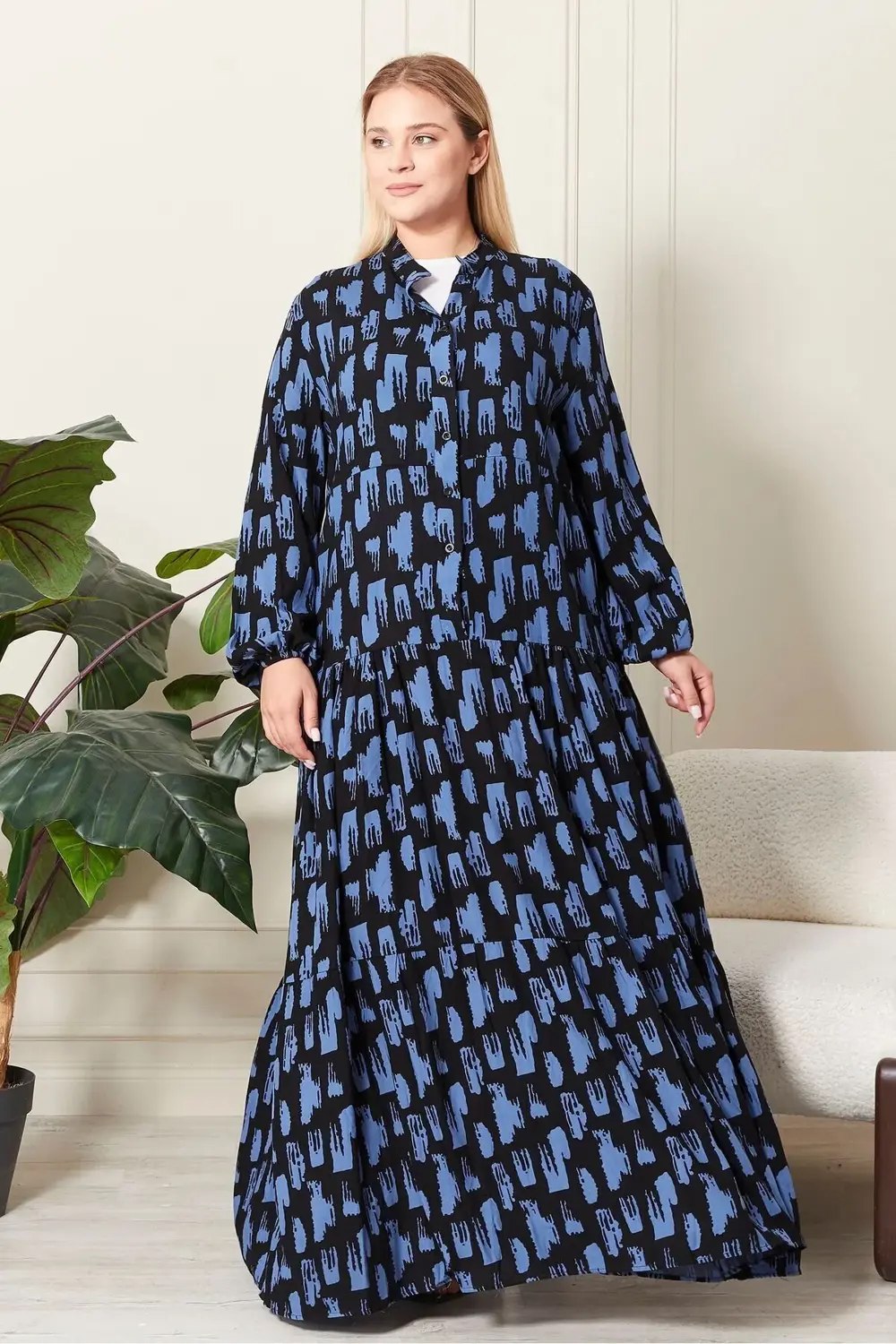 Kadin Buyuk Beden Oversize Rahat Kalıp Yazlik Elbise Alaçatı Mode