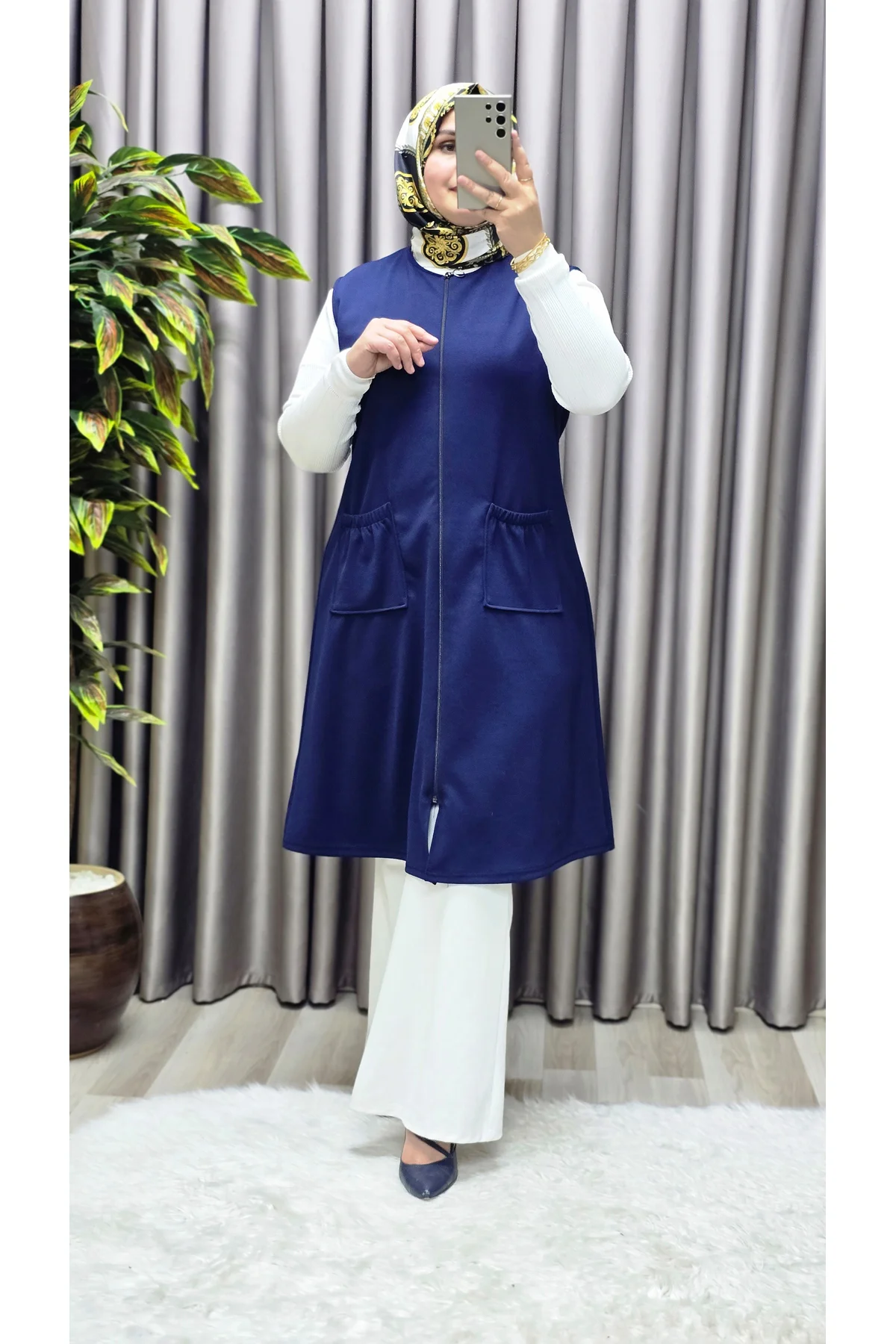 Kadın Büyük Beden Rahat Kalıp Ottoman Kumaş Dört Mevsim Çelik Örm