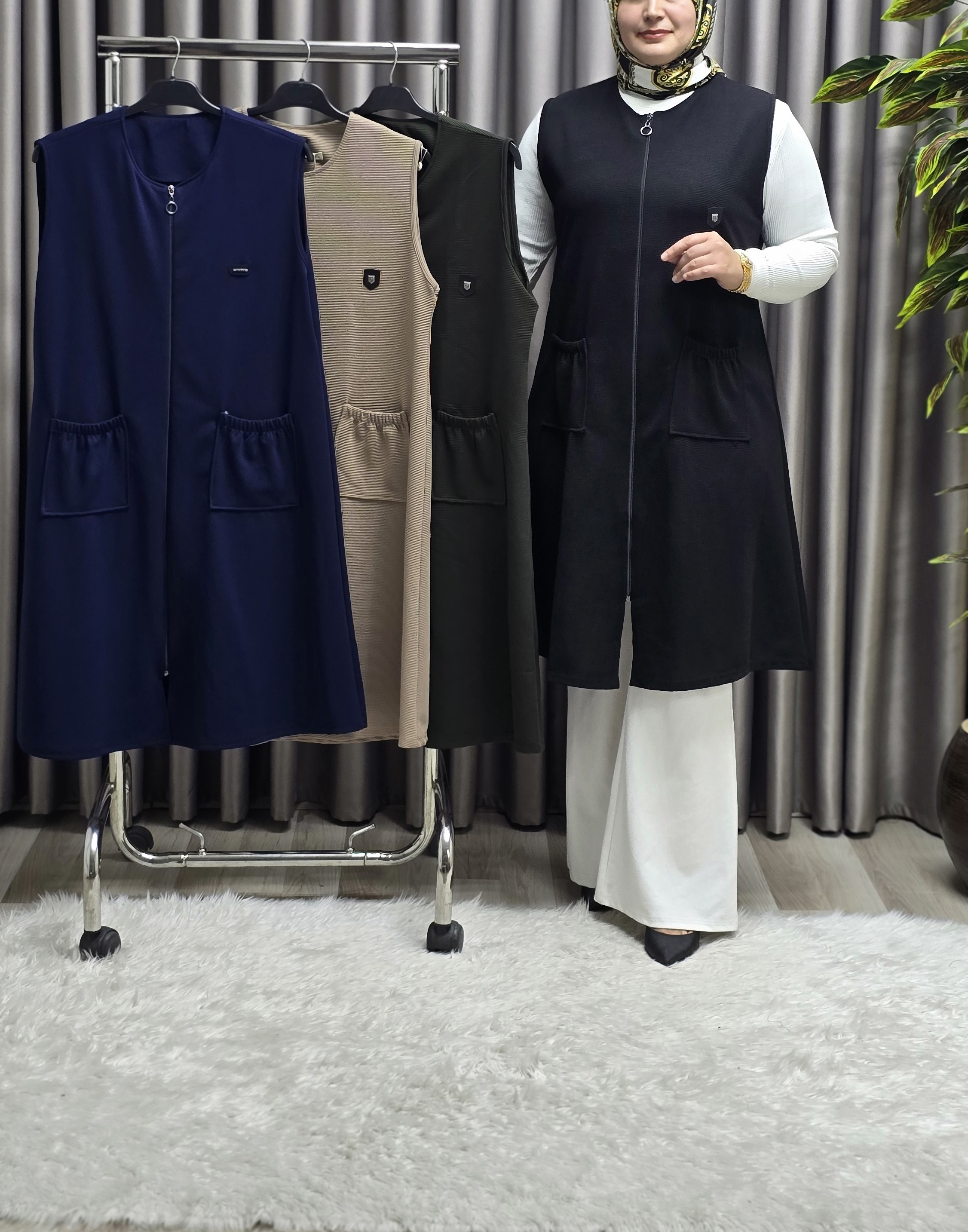 Elmas Tesettür Kadın Büyük Beden Rahat Kalıp Ottoman Kumaş Dört Mevsim Çelik Örm Elmas Tesettür Kadın Büyük Beden Rahat Kalıp Ottoman Kumaş Dört Mevsim Çelik Örm