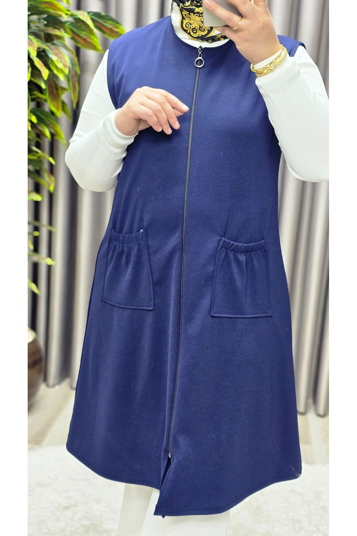 Elmas Tesettür Kadın Büyük Beden Rahat Kalıp Ottoman Kumaş Dört Mevsim Çelik Örm