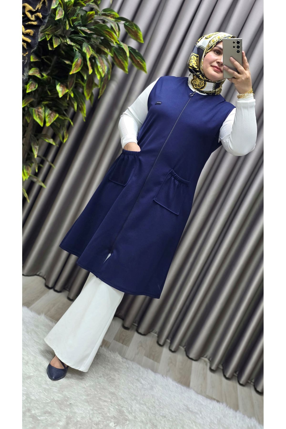 Elmas Tesettür Kadın Büyük Beden Rahat Kalıp Ottoman Kumaş Dört Mevsim Çelik Örm