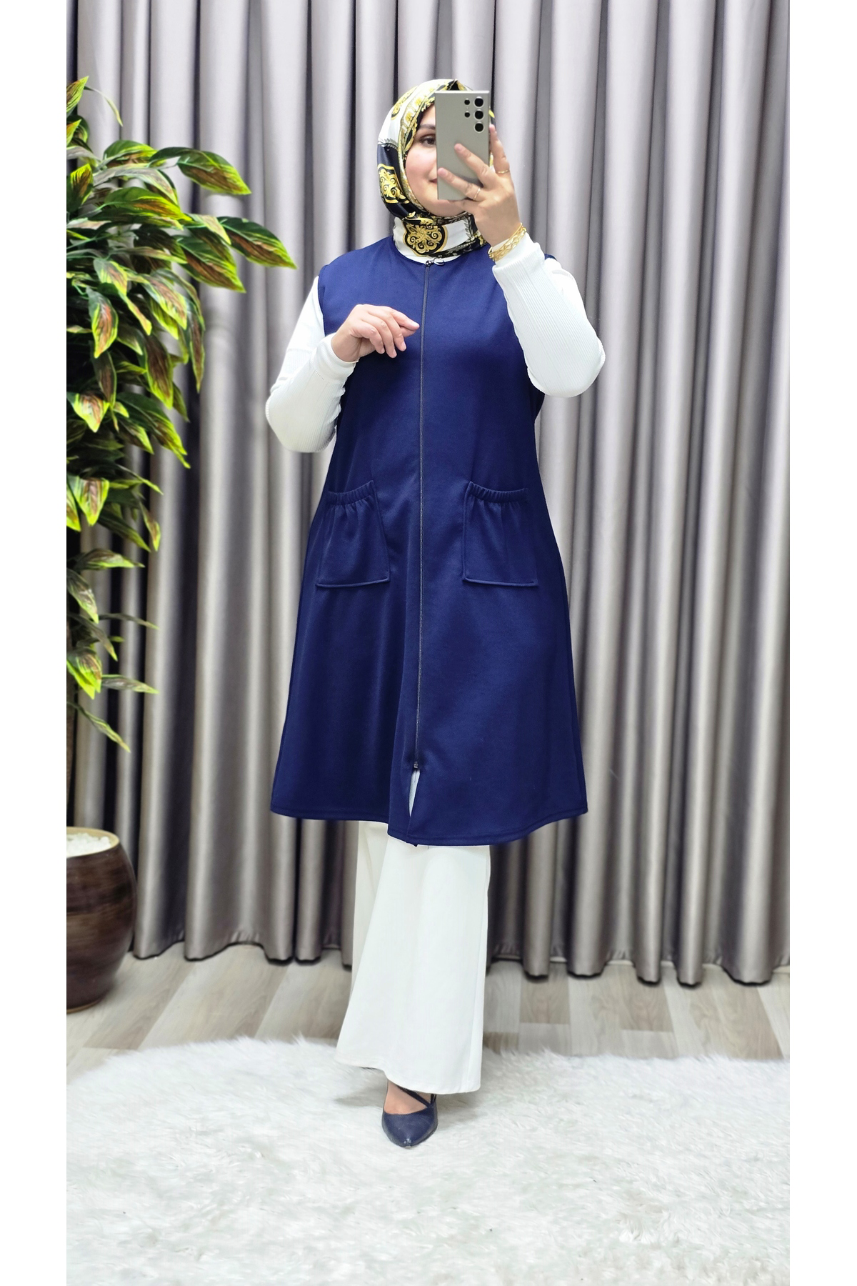 Elmas Tesettür Kadın Büyük Beden Rahat Kalıp Ottoman Kumaş Dört Mevsim Çelik Örm