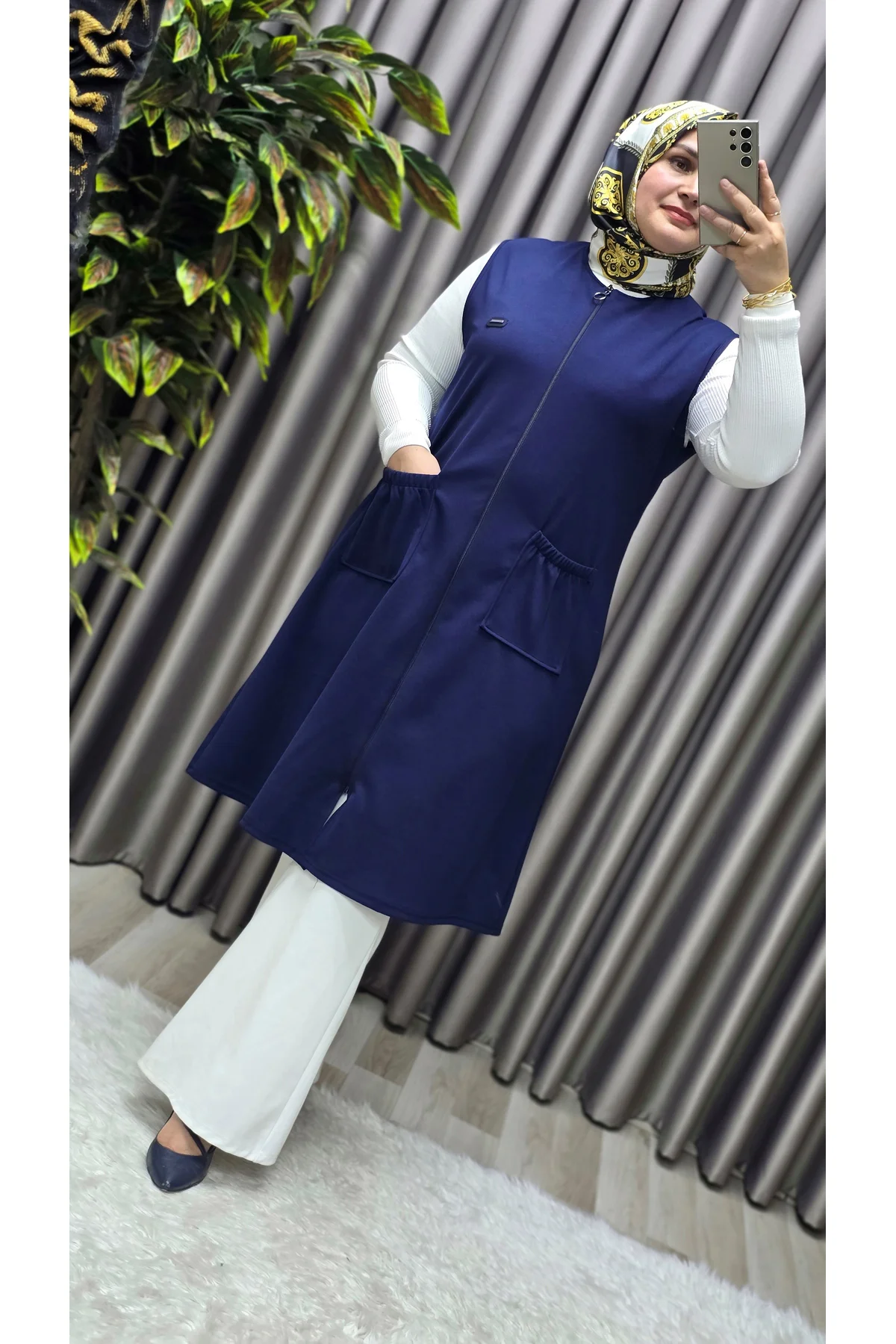 Kadın Büyük Beden Rahat Kalıp Ottoman Kumaş Dört Mevsim Çelik Örm