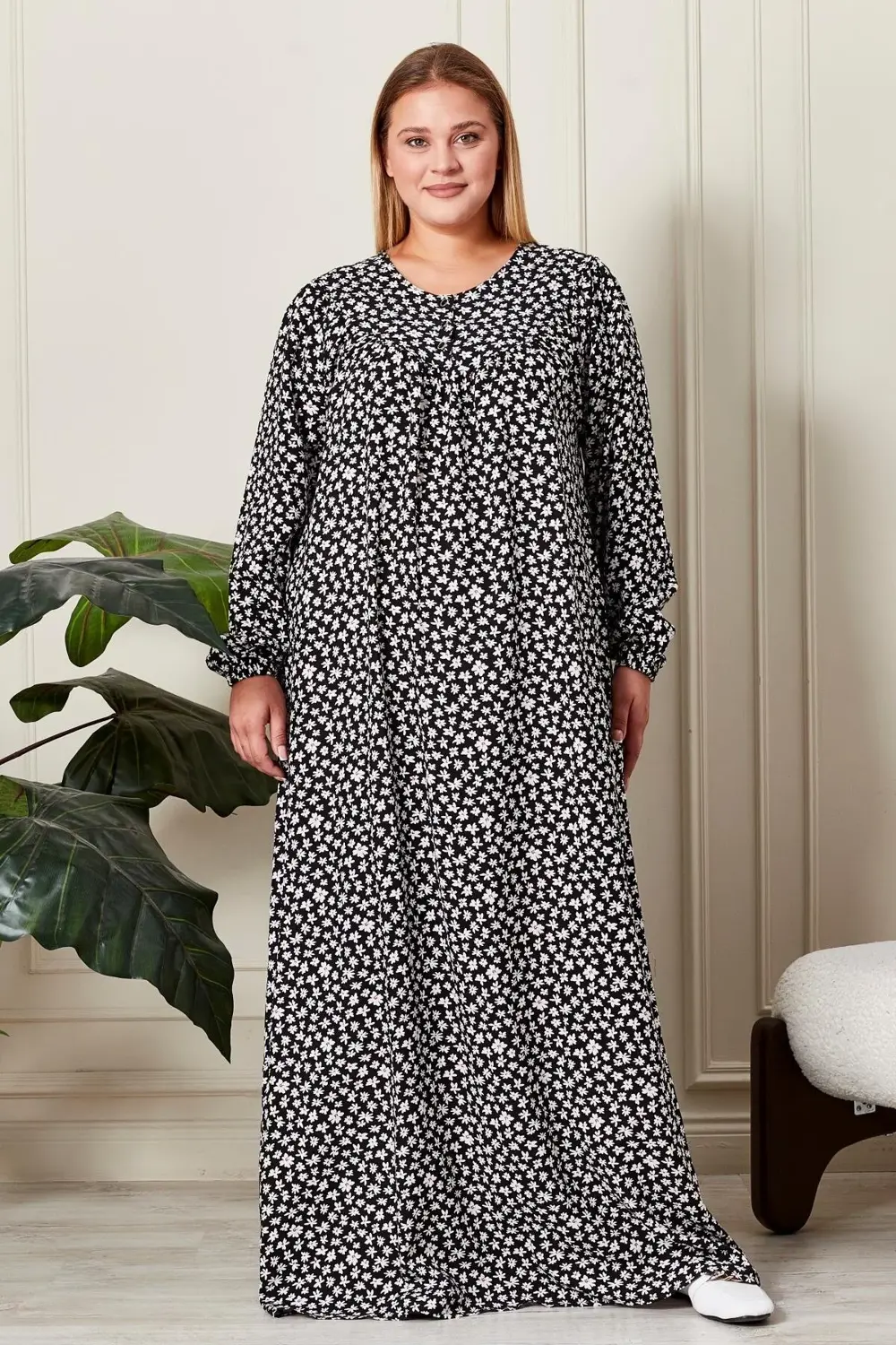 Kadın Büyük Beden Robalı Elbise Kadın Büyük Beden Robalı Elbise