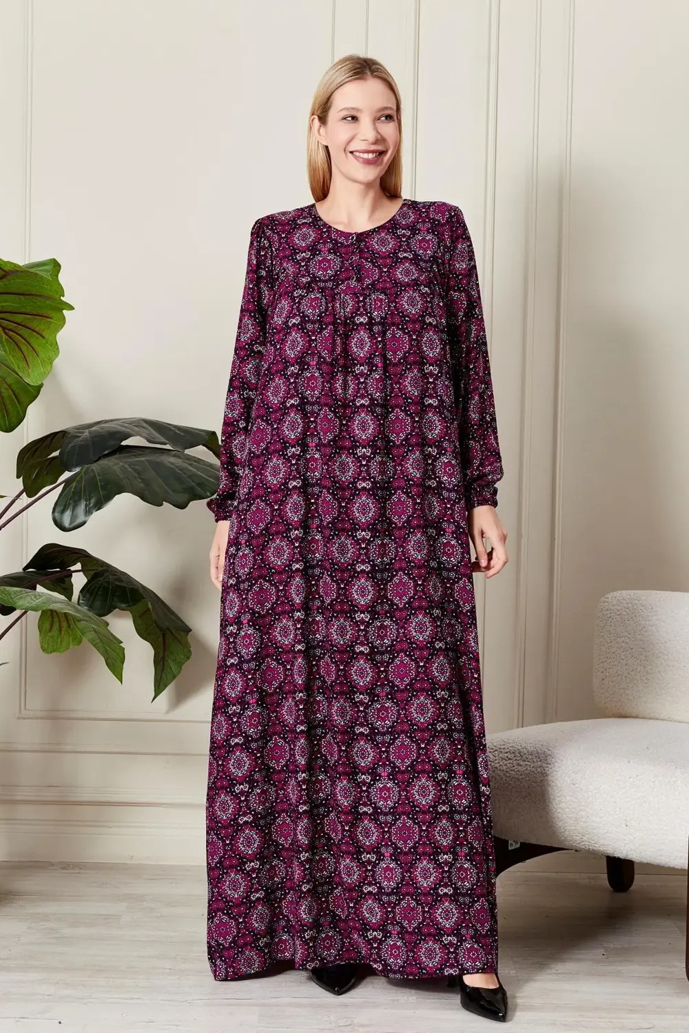 Kadın Büyük Beden Robalı Elbise Kadın Büyük Beden Robalı Elbise