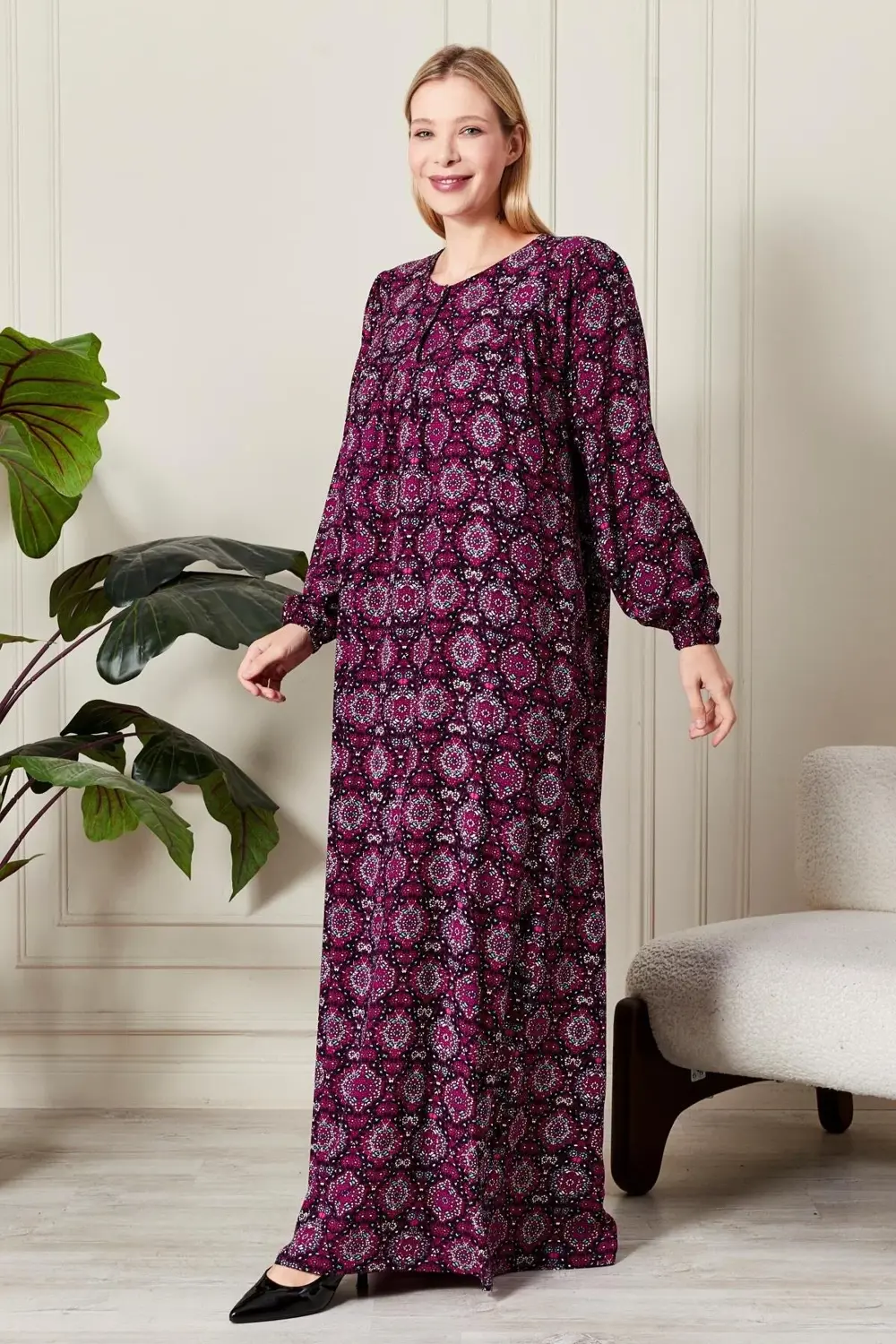 Kadın Büyük Beden Robalı Elbise Kadın Büyük Beden Robalı Elbise