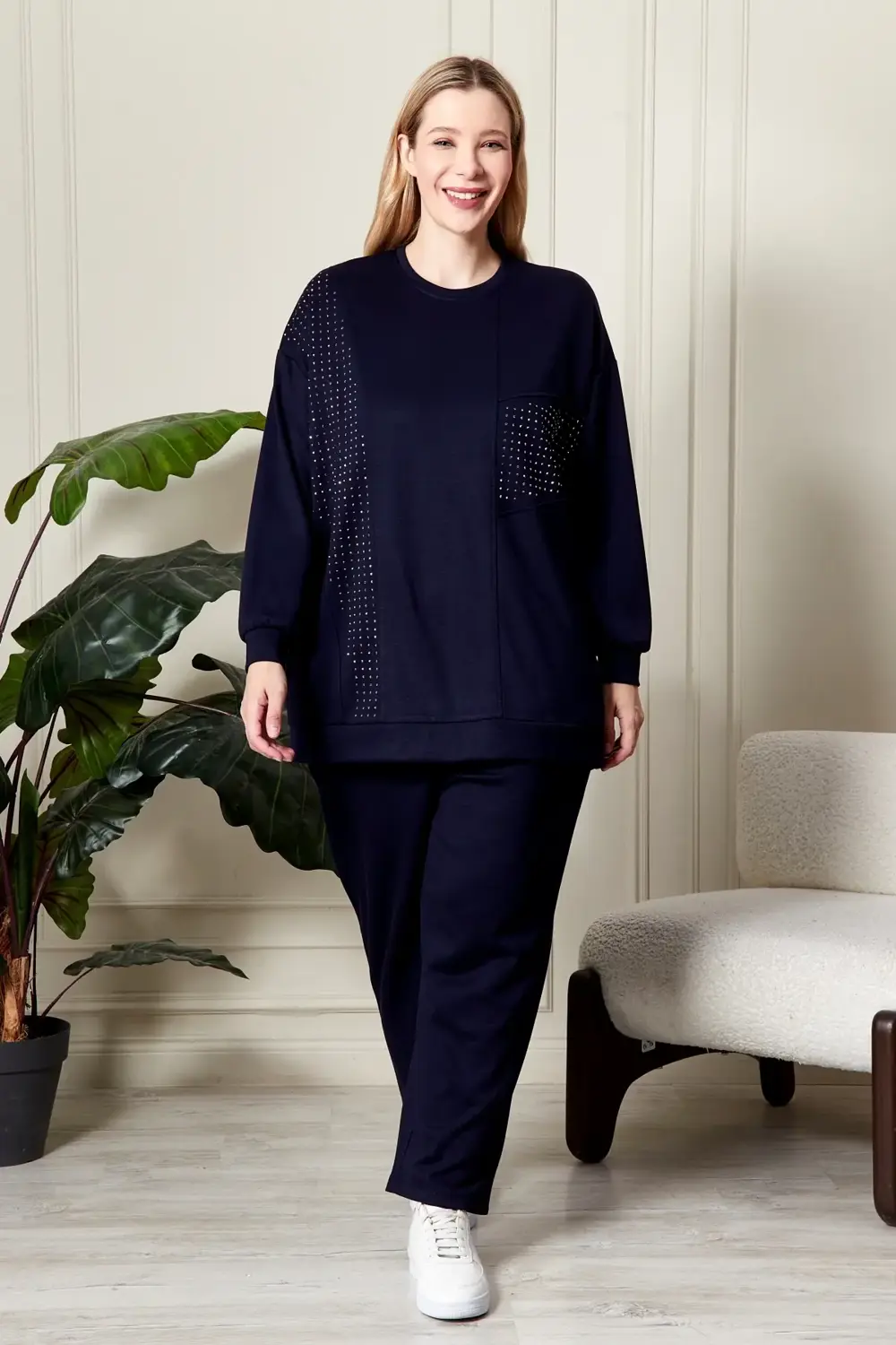 Kadın Büyük Beden Taşlı Takım Kadın Büyük Beden Taşlı Takım