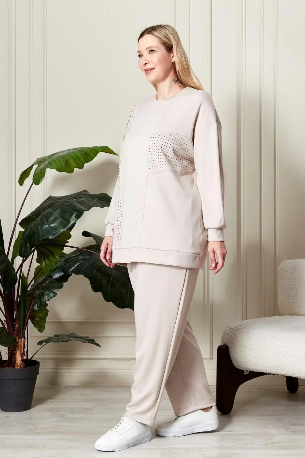 Kadın Büyük Beden Taşlı Takım