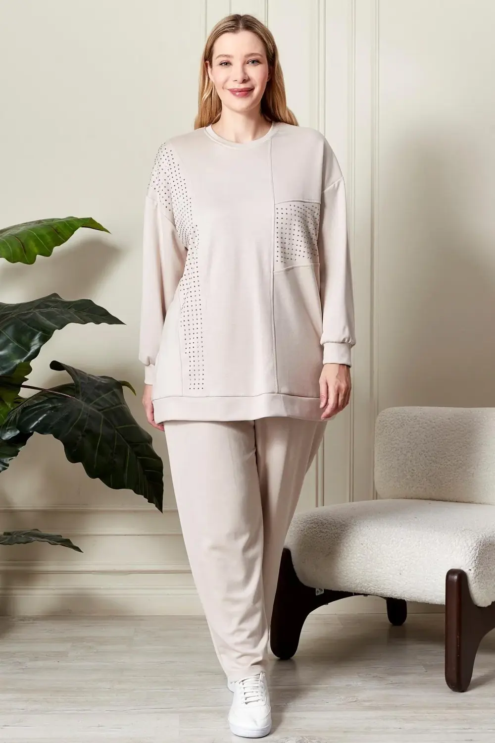 Kadın Büyük Beden Taşlı Takım Kadın Büyük Beden Taşlı Takım