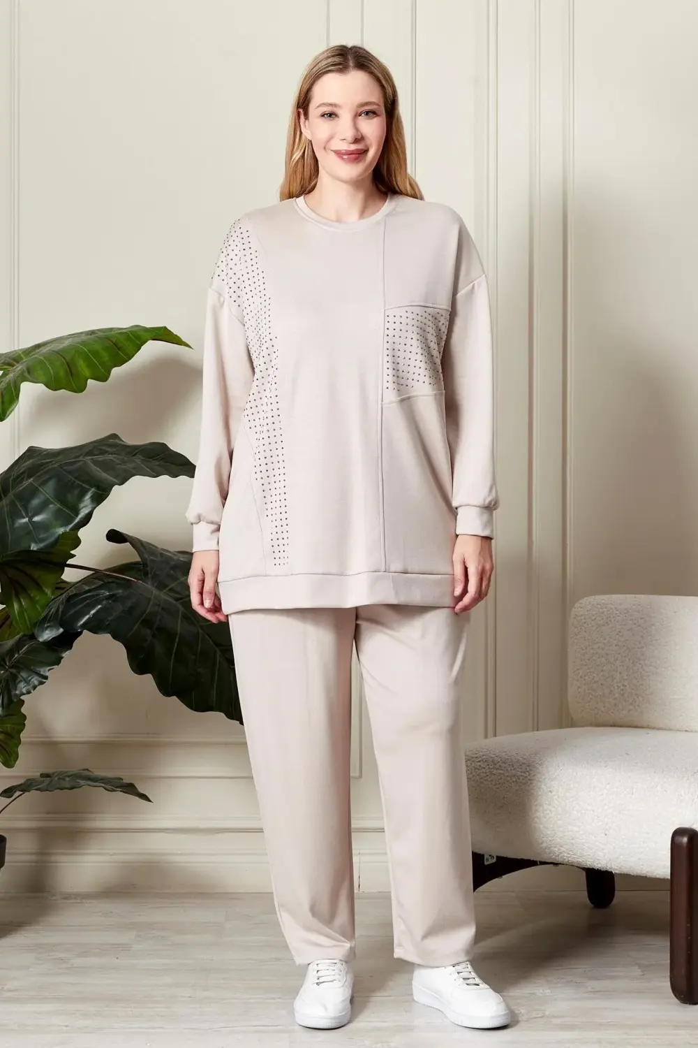 Kadın Büyük Beden Taşlı Takım