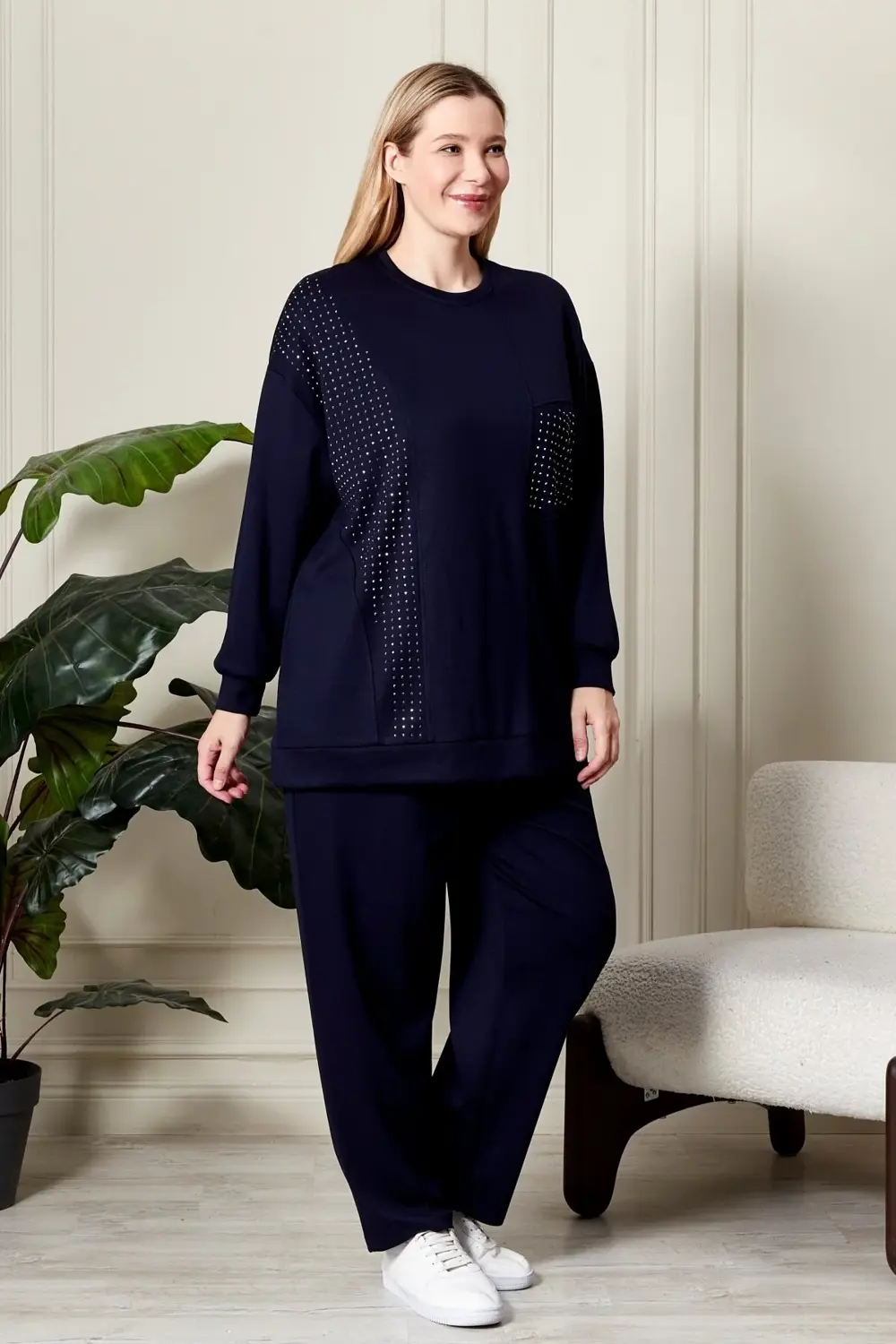 Kadın Büyük Beden Taşlı Takım Kadın Büyük Beden Taşlı Takım