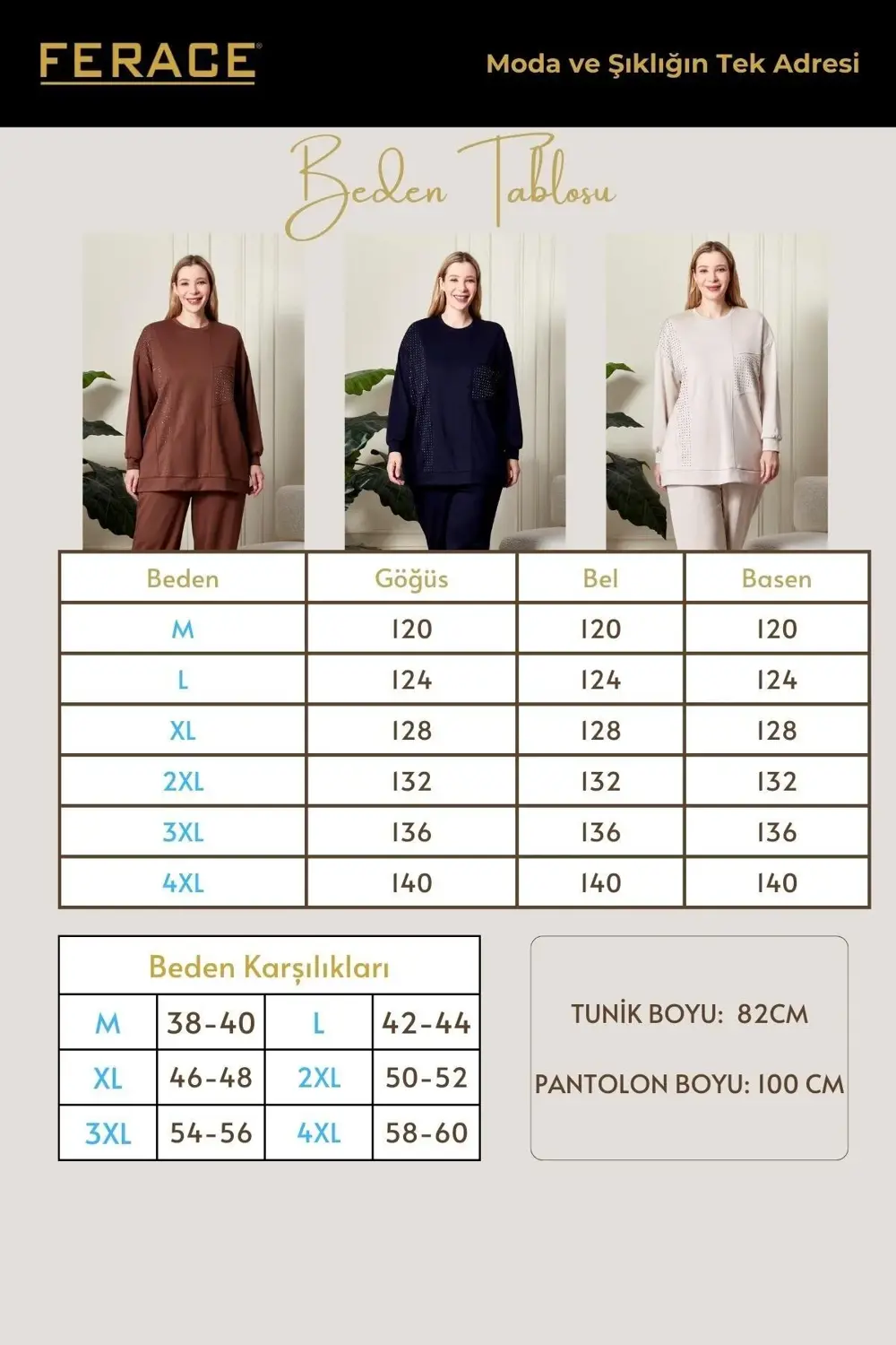 Kadın Büyük Beden Taşlı Takım