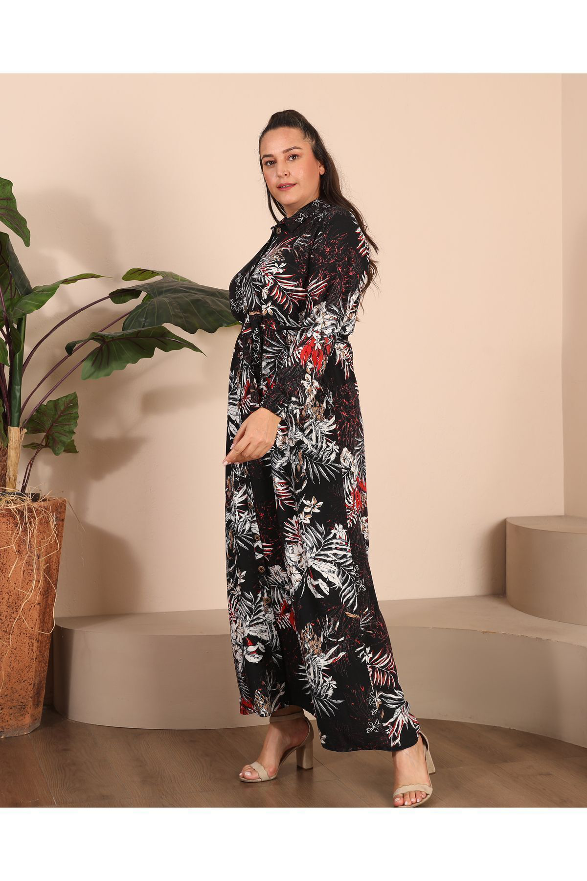 Ferace Kadin Buyuk Beden Tesettur Giyim Yazlik Uzun Elbise Siyah