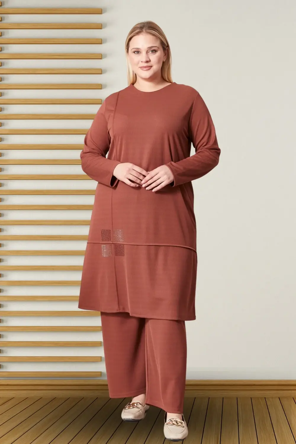 Kadın Büyük Beden Tesettür Giyim Mevsimlik Penye Takım