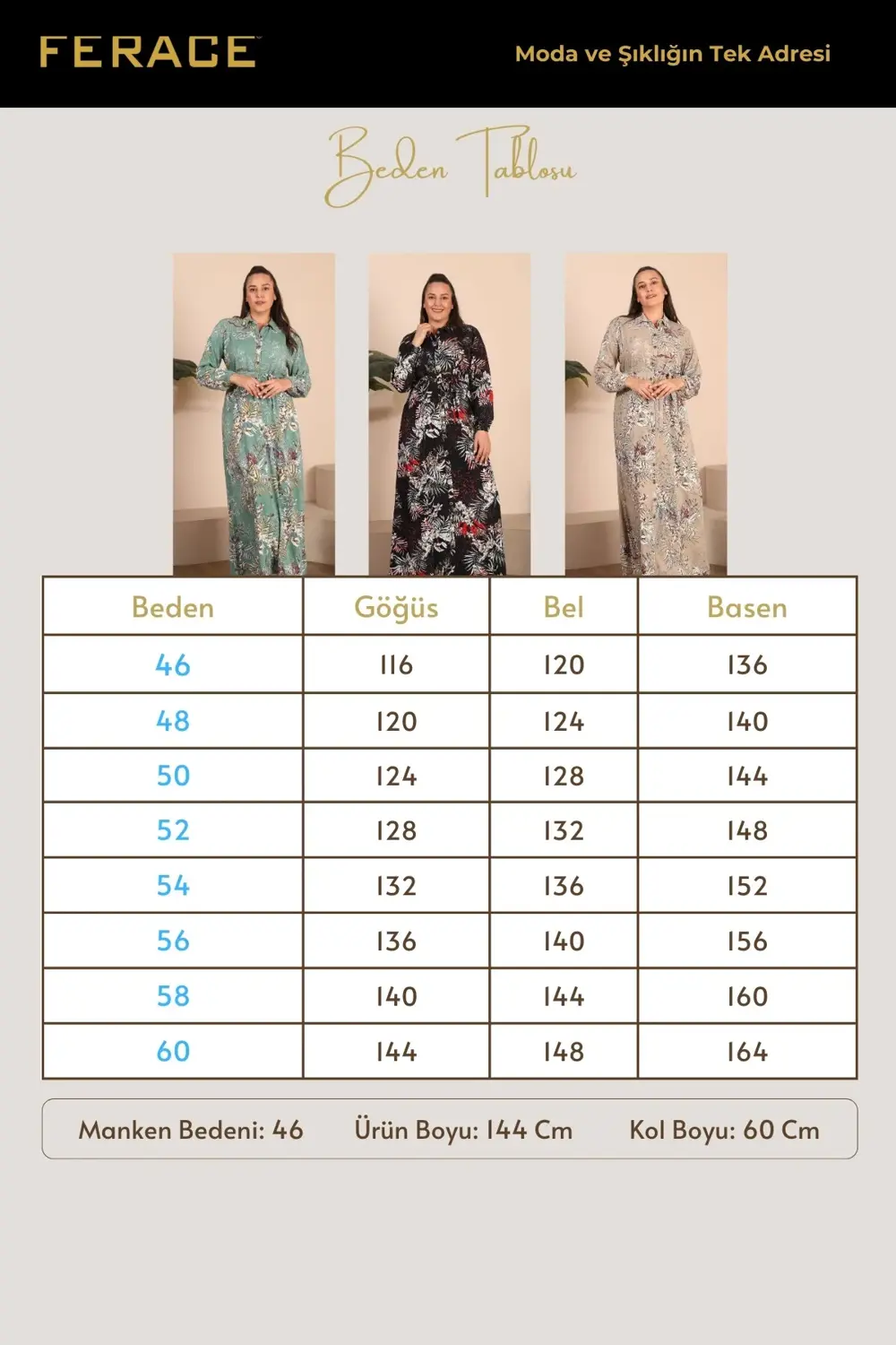 Kadin Buyuk Beden Tesettur Giyim Yazlik Uzun Elbise Kahverengi