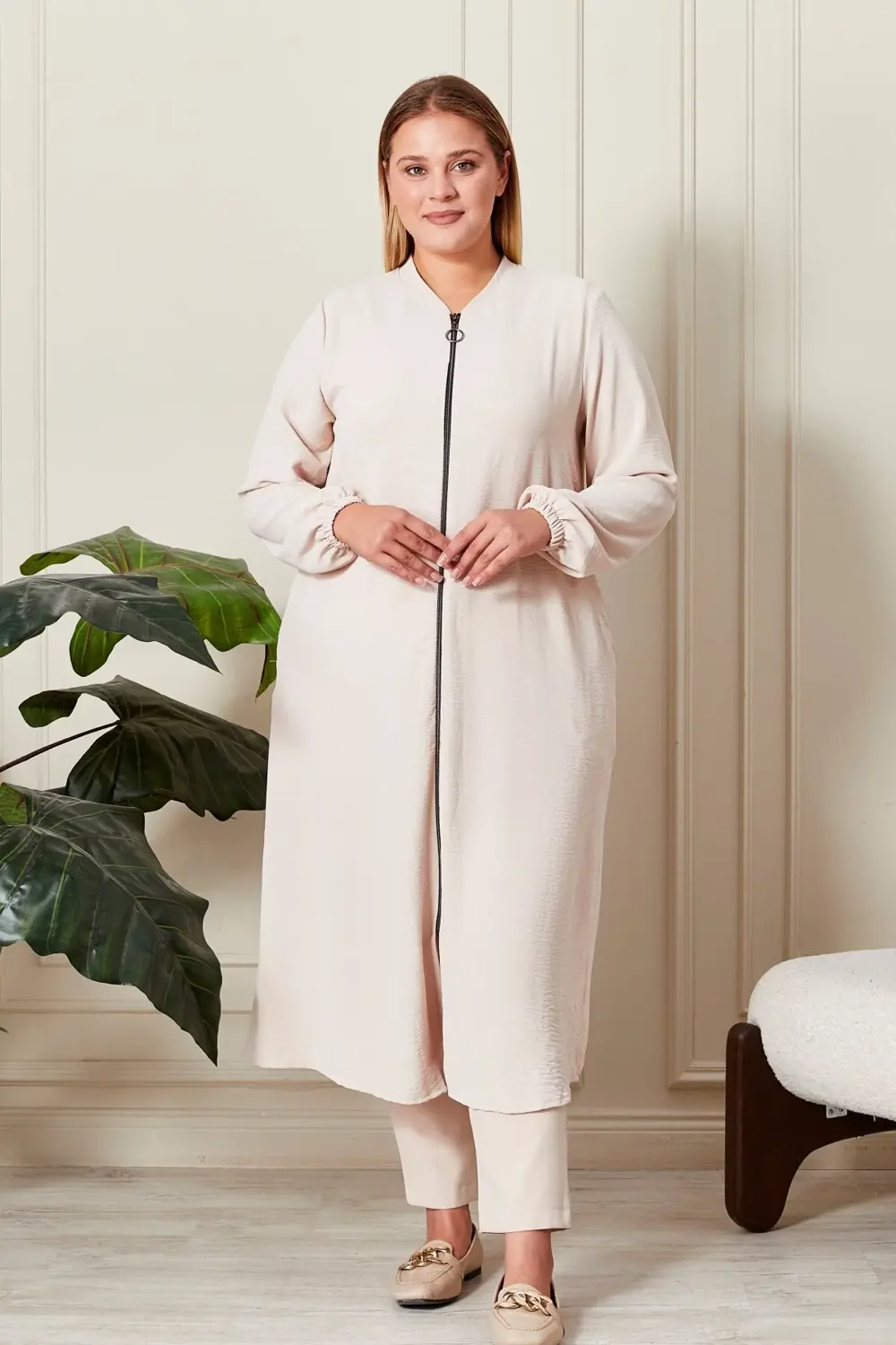 Kadin Buyuk Beden Tesettur Mevsimlik Giy Çık Kap