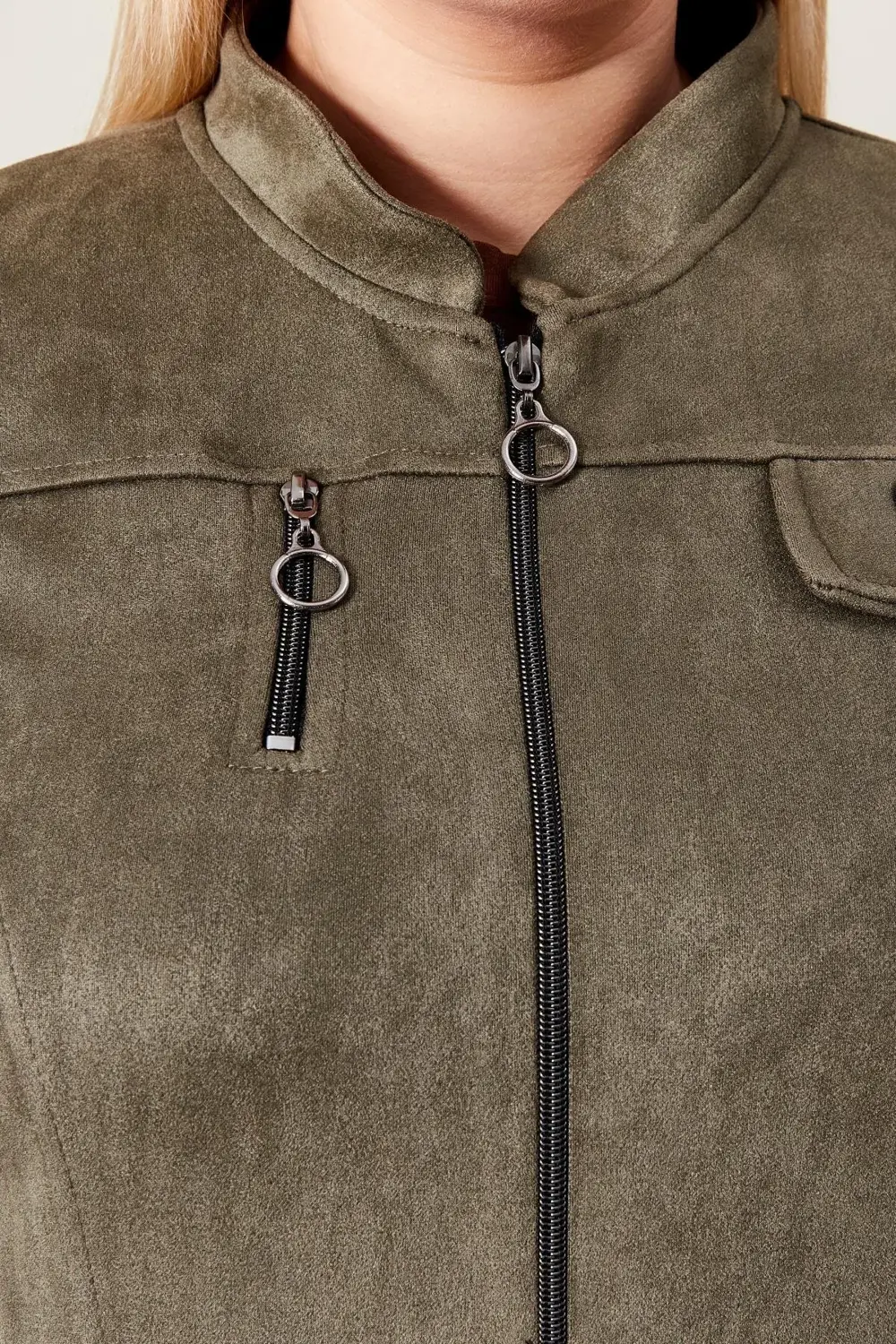 Kadin Buyuk Beden Tesettur Süet Kap Pardesü Boydan Göğsü Fermuarl Kadin Buyuk Beden Tesettur Süet Kap Pardesü Boydan Göğsü Fermuarl