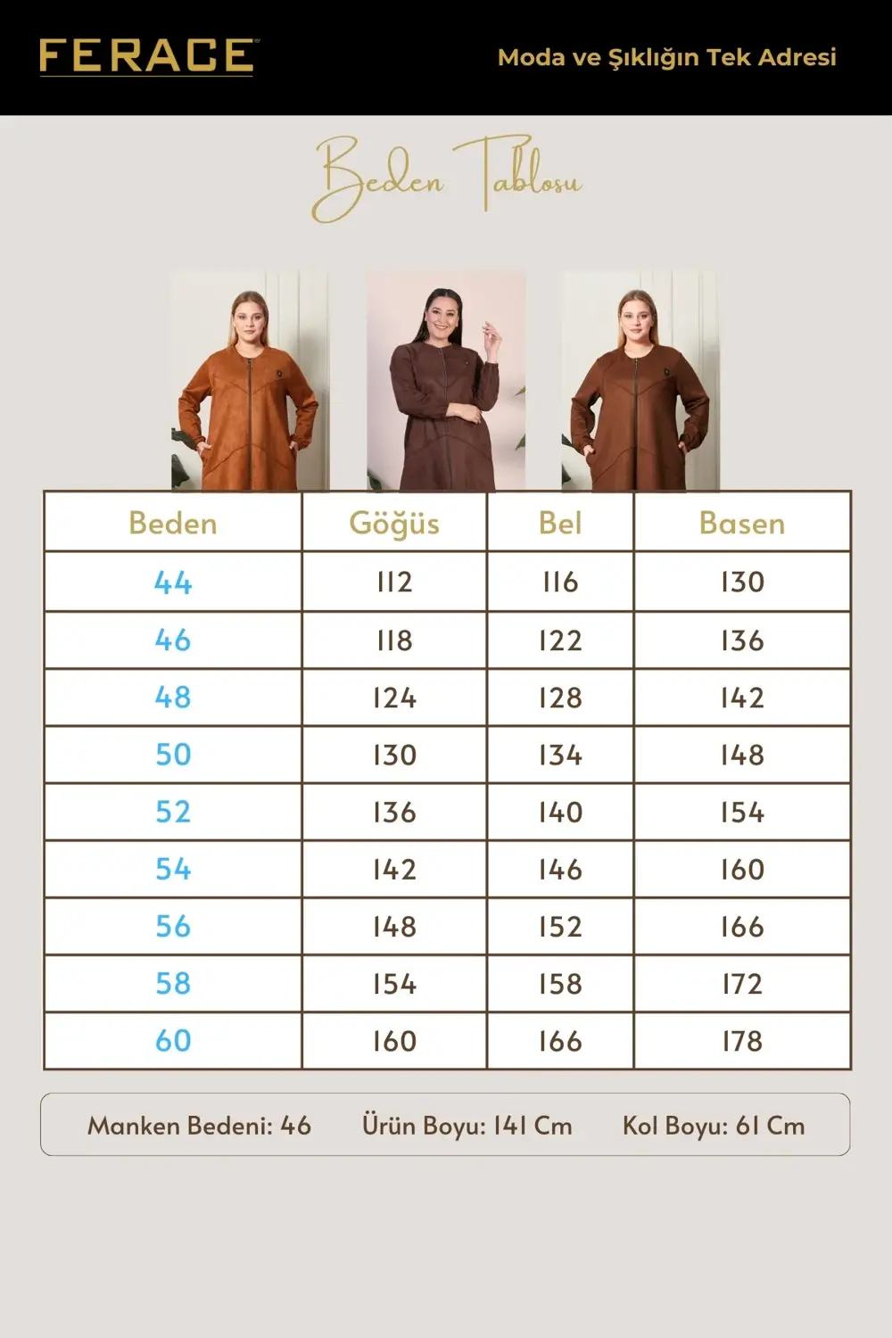 Kadin Buyuk Beden Tesettur Süet Pardesü Tam Boy Baklava Desenli U