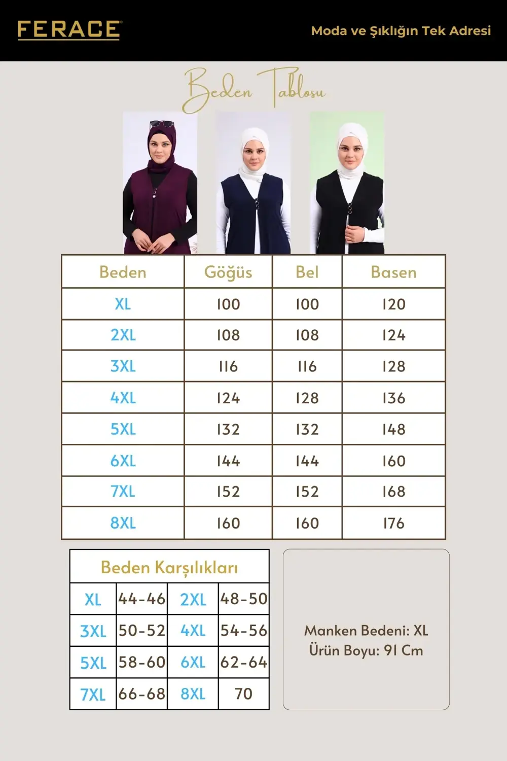 Kadin Buyuk Beden Üç Düğmeli Likralı Yelek