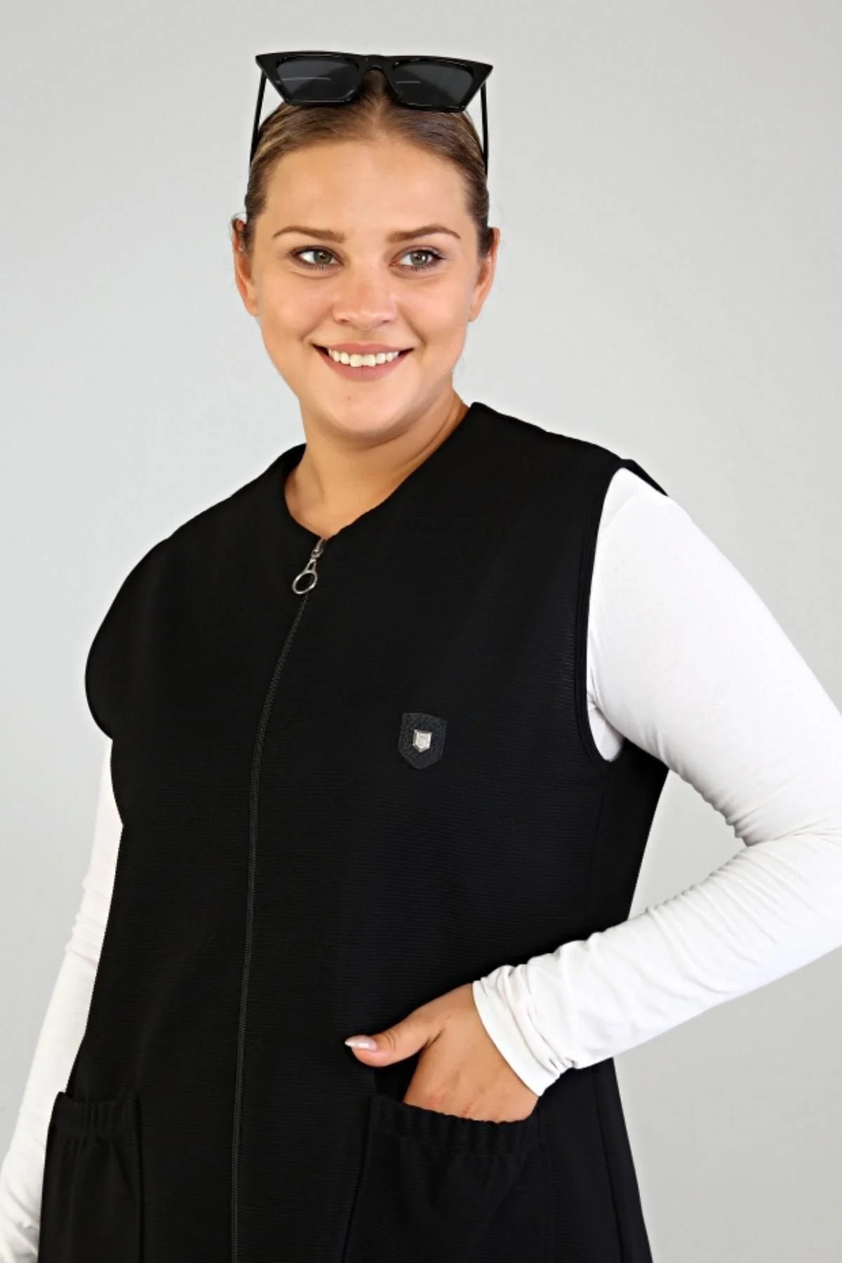 Kadin Buyuk Beden Uzun Yelek Ottoman Çelik Örme Kadin Buyuk Beden Uzun Yelek Ottoman Çelik Örme - Görsel 3