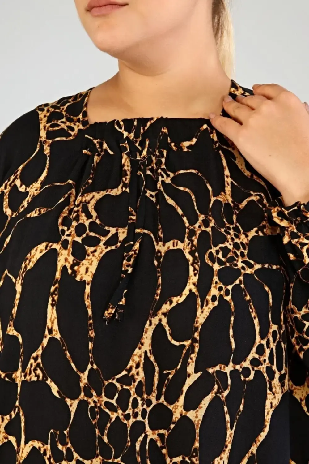 Kadin Buyuk Beden Viskon Tesettür Elbise Siyah