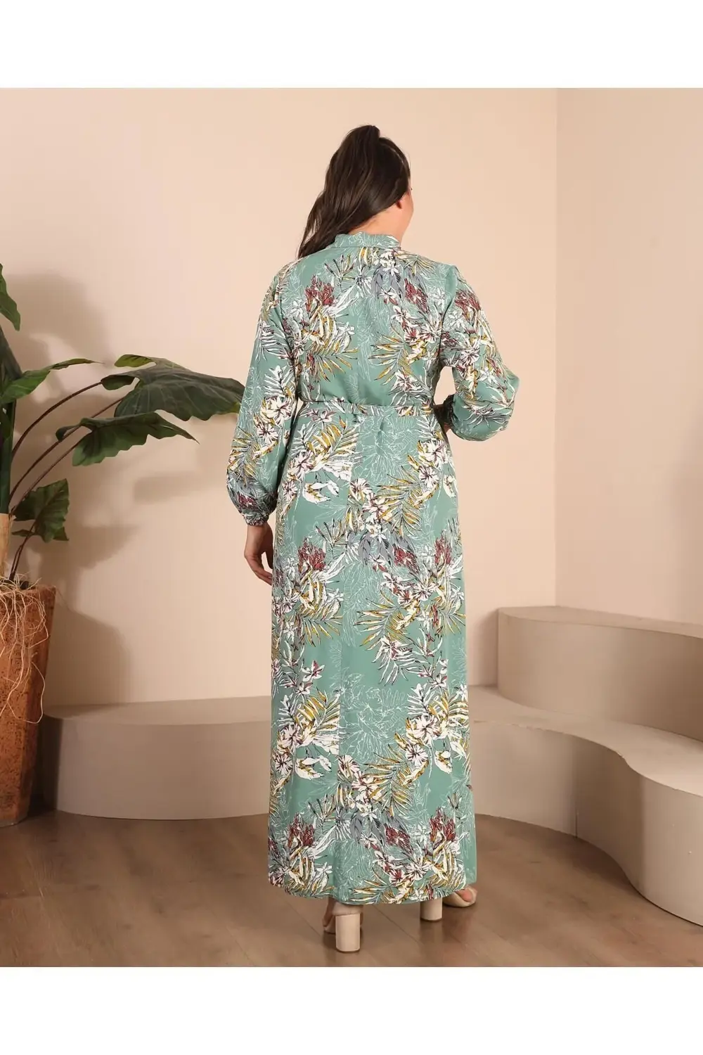 Kadin Buyuk Beden Yazlik Elbise Plus Tesettur Giyim Uzun Elbise