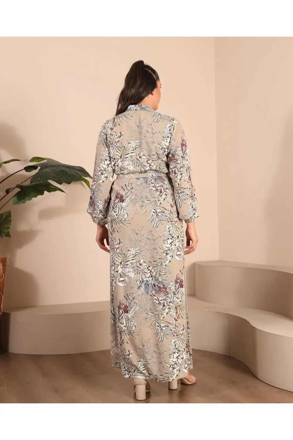 Kadin Buyuk Beden Yazlik Elbise Plus Tesettur Giyim Uzun Elbise