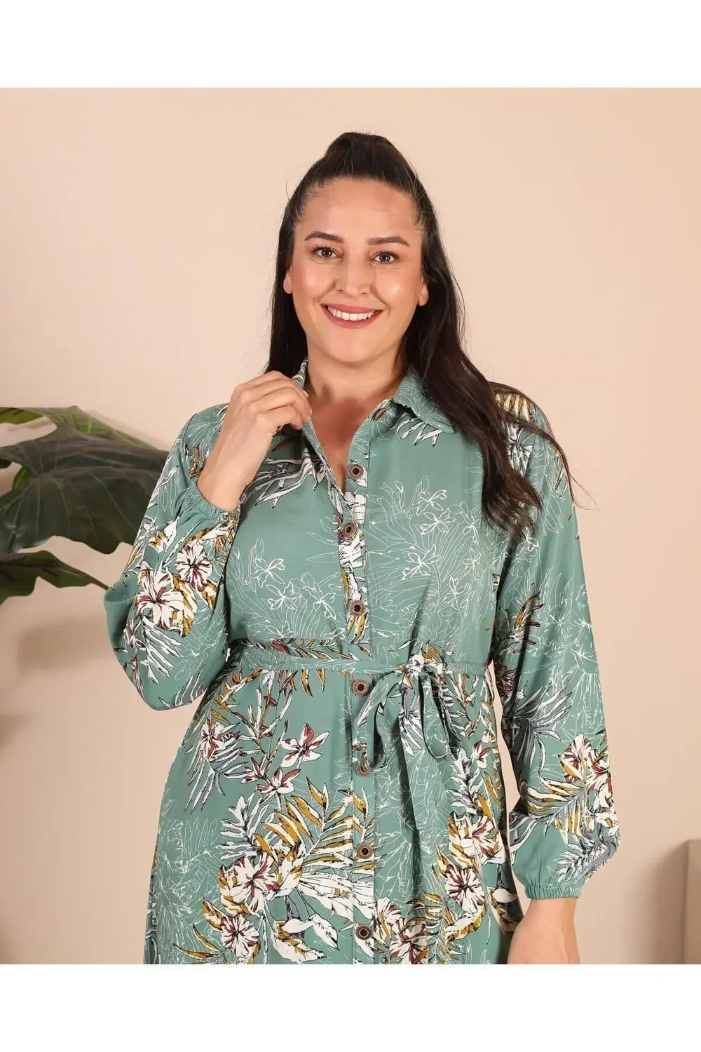 Kadin Buyuk Beden Yazlik Elbise Plus Tesettur Giyim Uzun Elbise