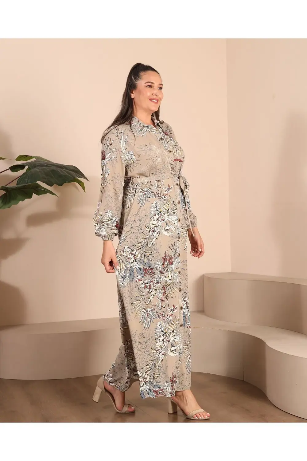 Kadin Buyuk Beden Yazlik Elbise Plus Tesettur Giyim Uzun Elbise