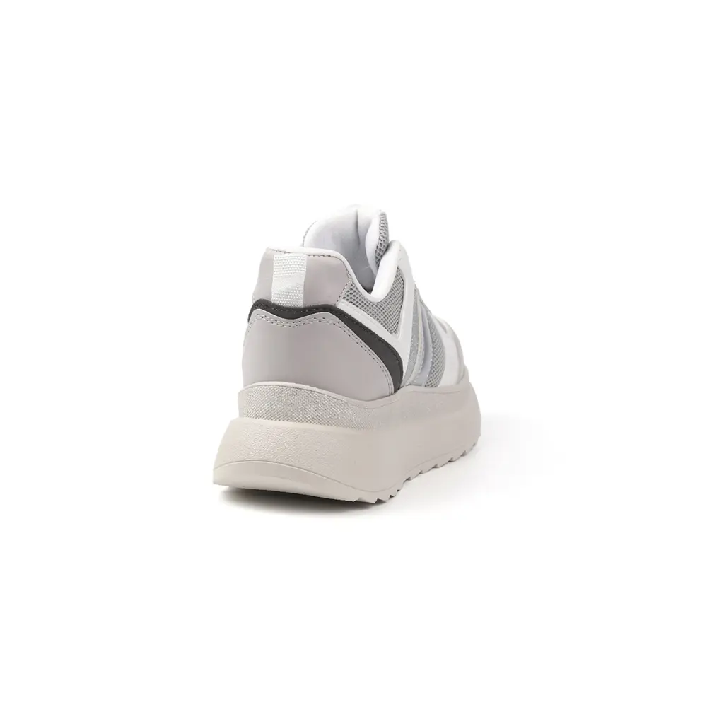 Kadın Buz Gri Simli Sneaker Hafif Ortopedik Günlük Spor Ayakkabı