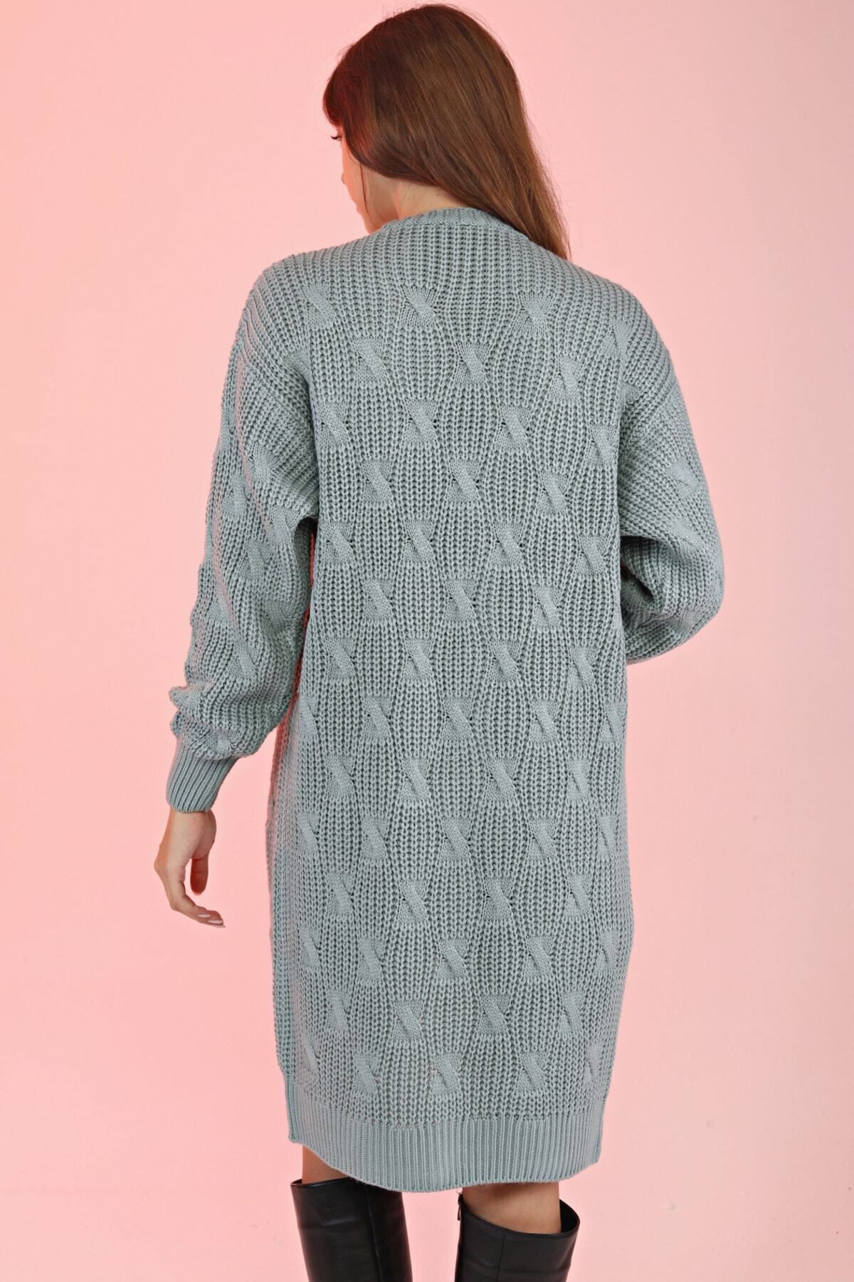 Dreamlike Kadın Siyah Uzun Triko Hırka