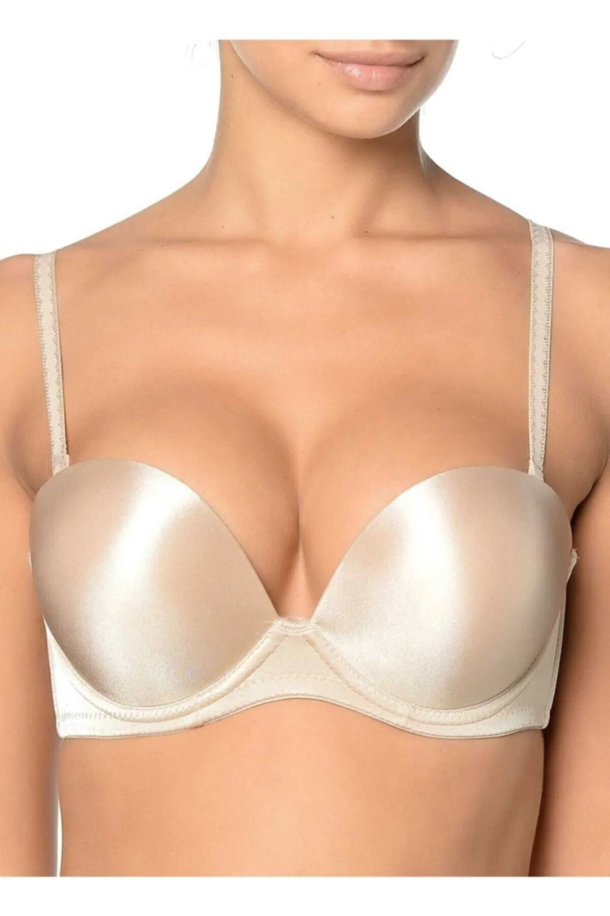 Kadın Cappucino 2 Beden Büyüten Full Push-up Dolgulu Sihirli Dest