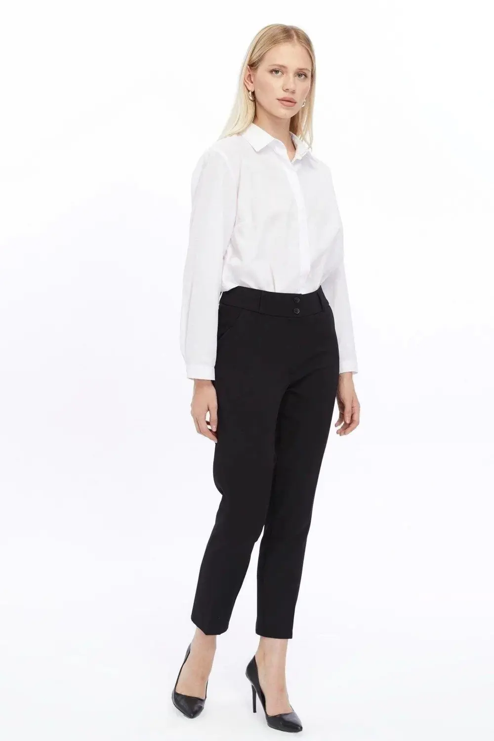 Kadın Cep Detaylı bilek Boy Mevsimlik pantolon 206/90