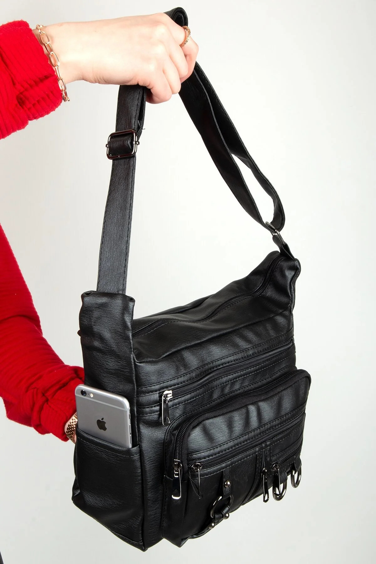 Monalisa Home Kadin Çok Bölmeli Yikama Deri Omuz Çapraz