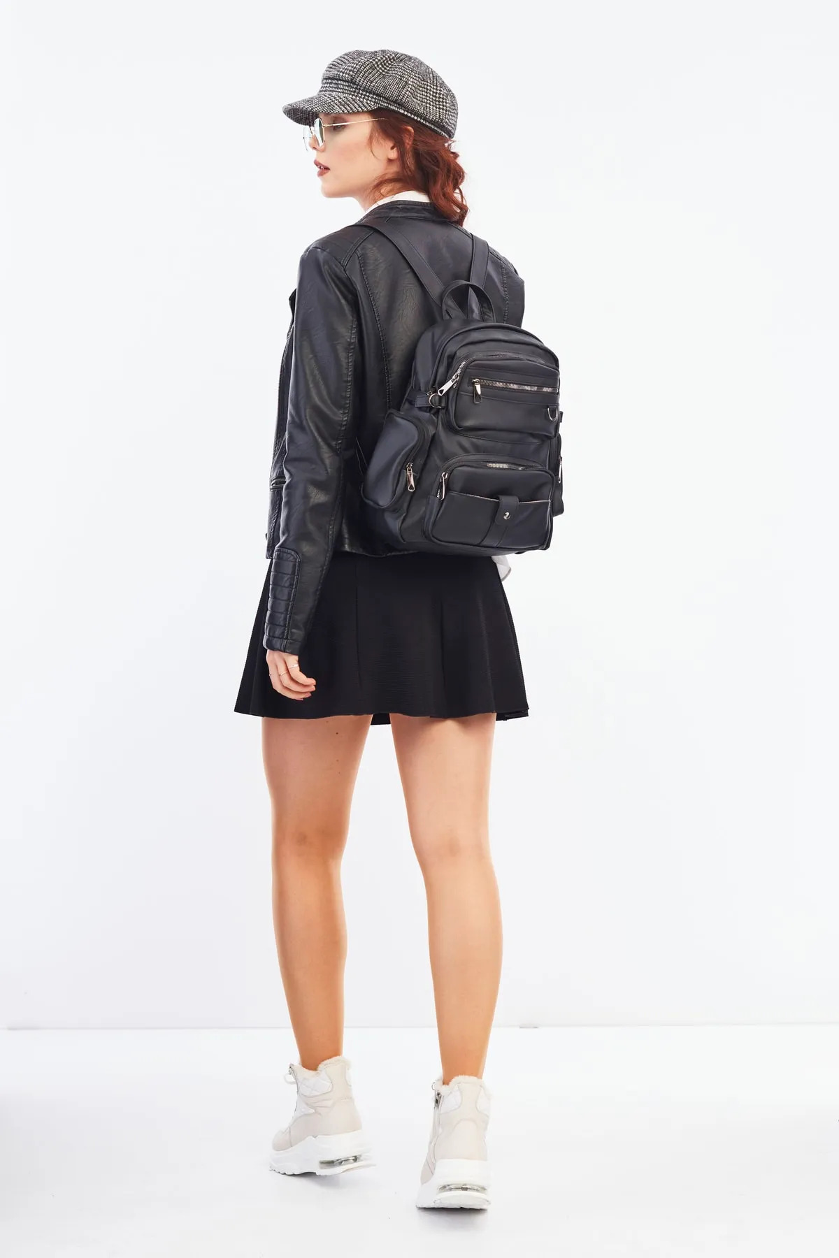 Monalisa Home Kadın Çok Bölmeli Yıkama Deri Sırt Çanta