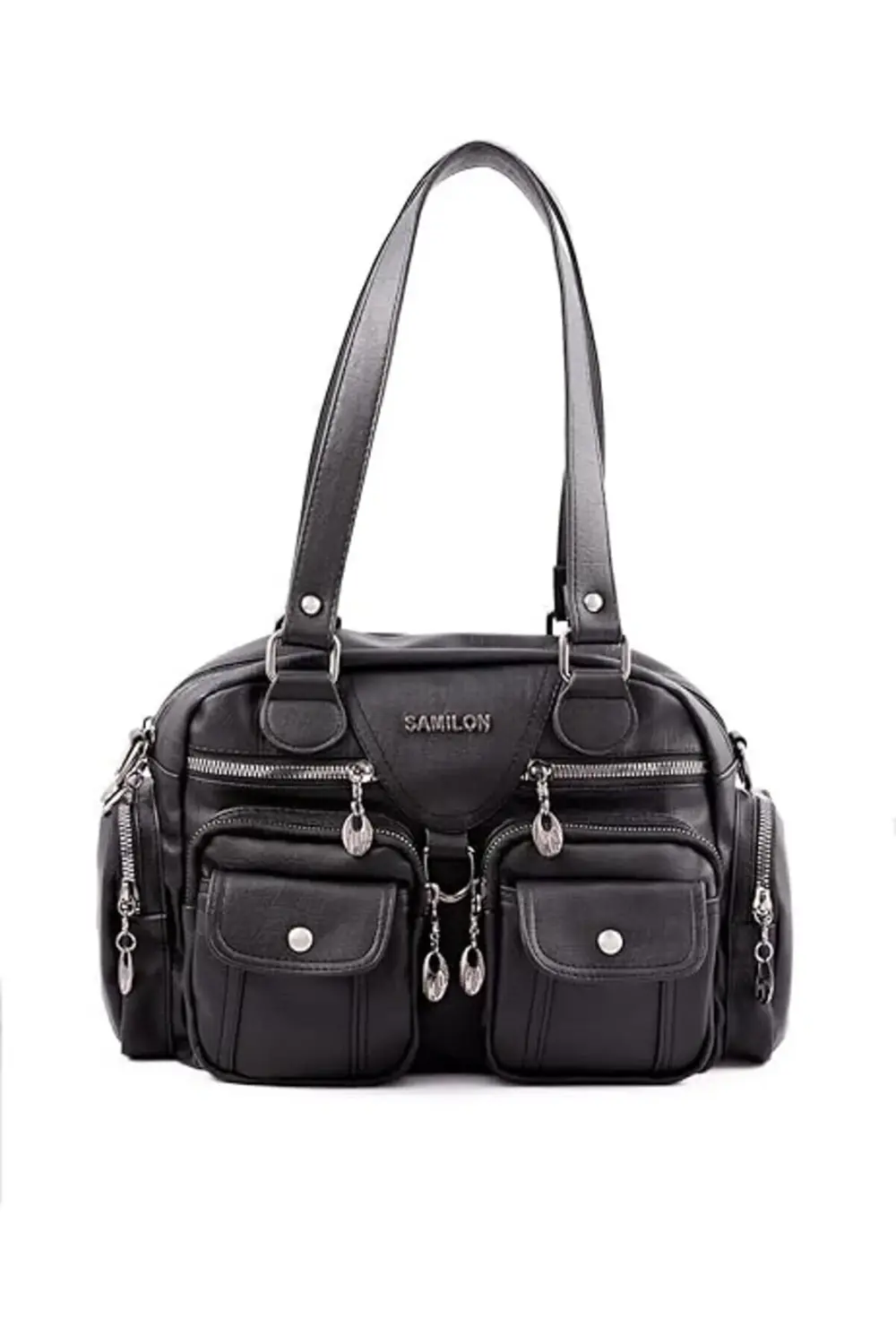 Kadın Çok Bölmeli Yıkama Deri El Omuz Çantası