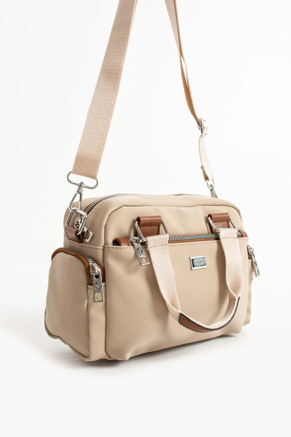 Kadın Çok Gözlü Kum Taba Garnili Ayarlanbilir Çapraz Askılı El ve